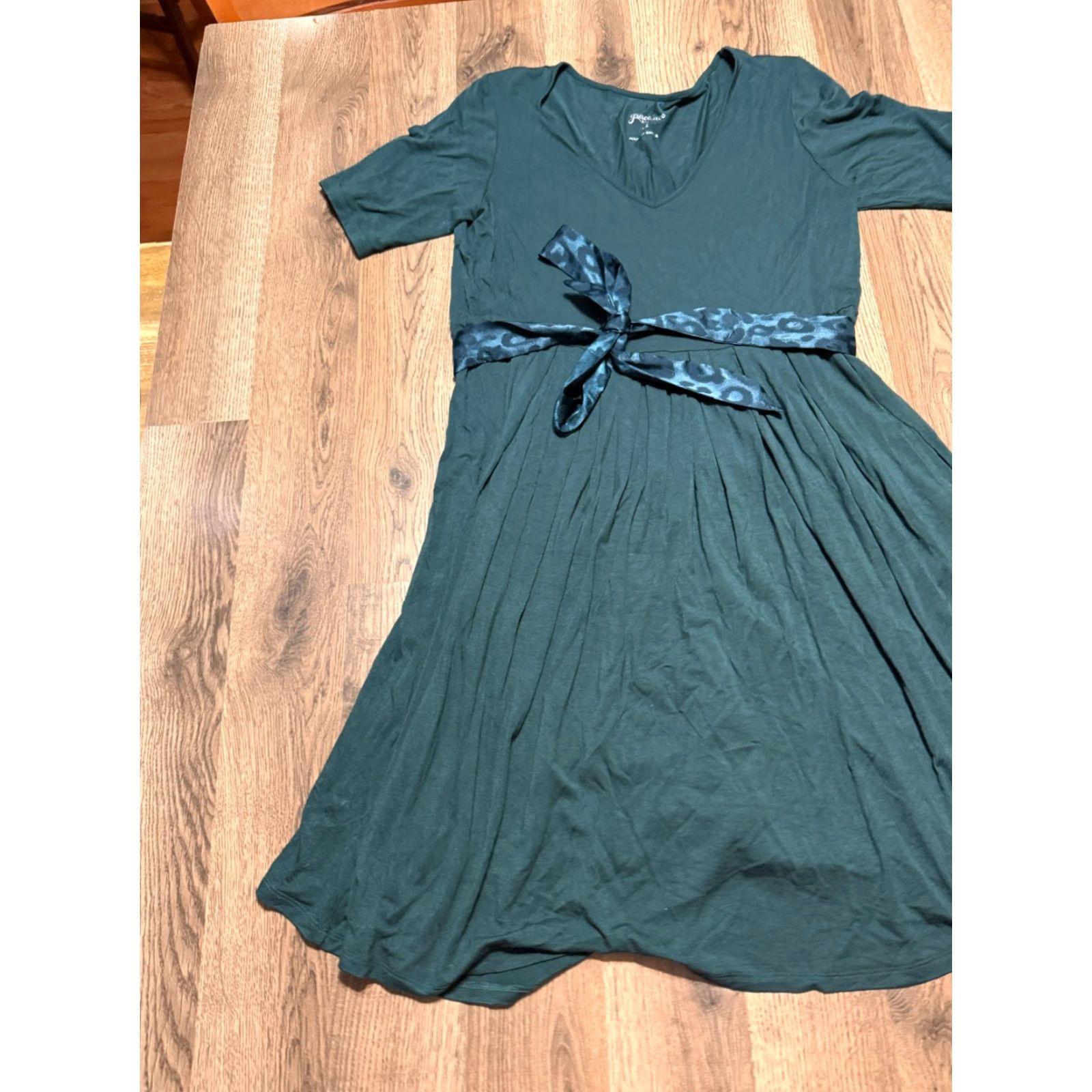 Vintage Grace & Lace Dress Women's Medium Green Short Sleeve Dress Tie Waist A-Line Modern Casual Dress Size 32" / US 10 / IT 46 - 4 Thumbnail