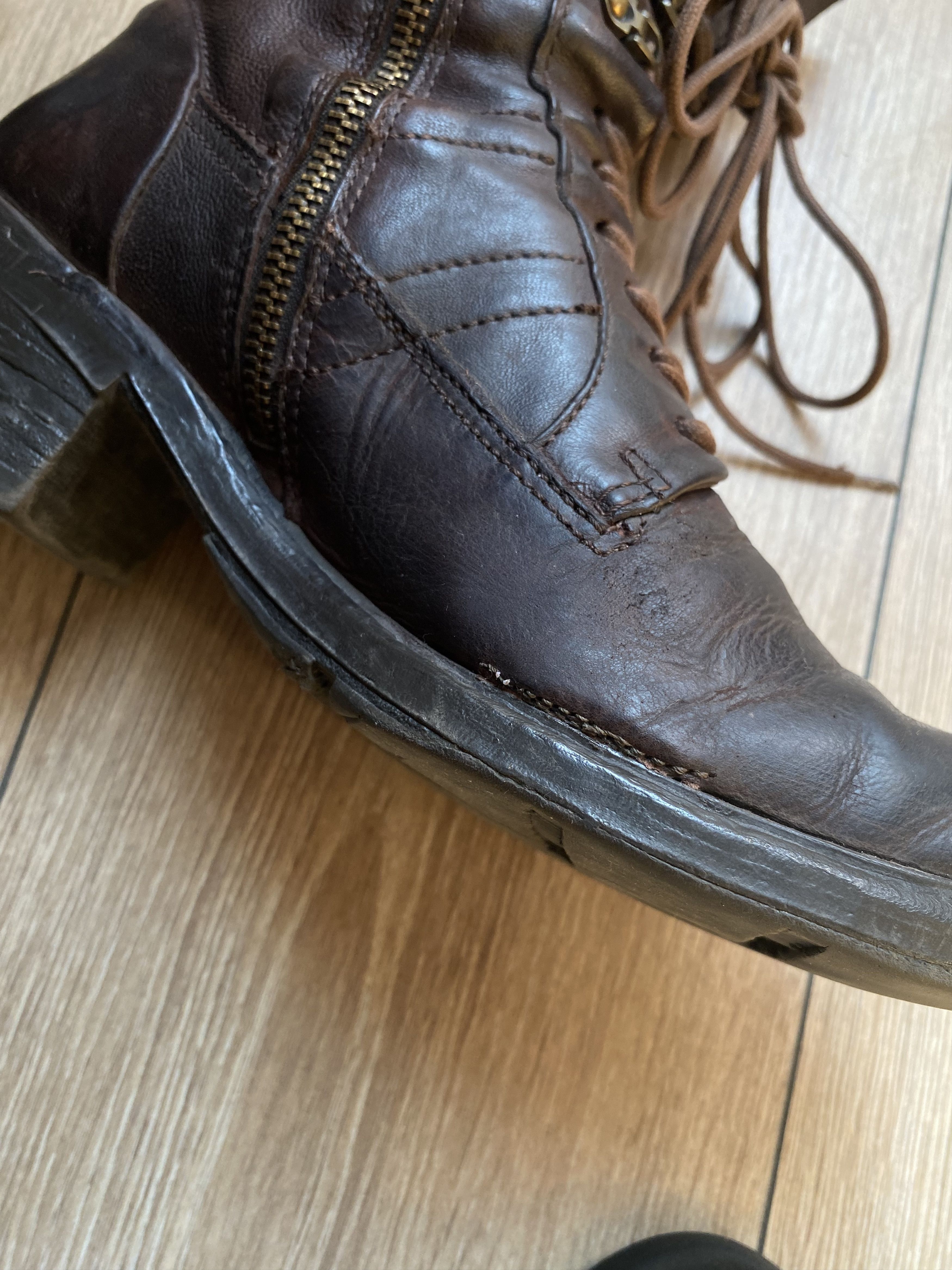 A.S.98 AS98 Airstep Brown Leather Combat Boots Vintage Double Lace Size US 8.5 / IT 38.5 - 7 Thumbnail