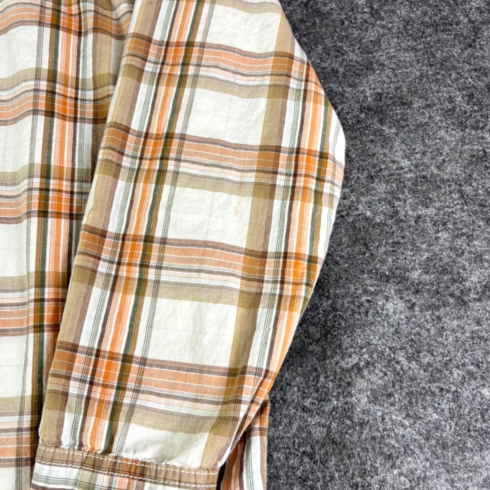 Aeropostale Aeropostale Plaid Button-Up Shirt Long Sleeve XL White Orange Tan Vintage 90s Mens Size US XL / EU 56 / 4 - 7 Thumbnail