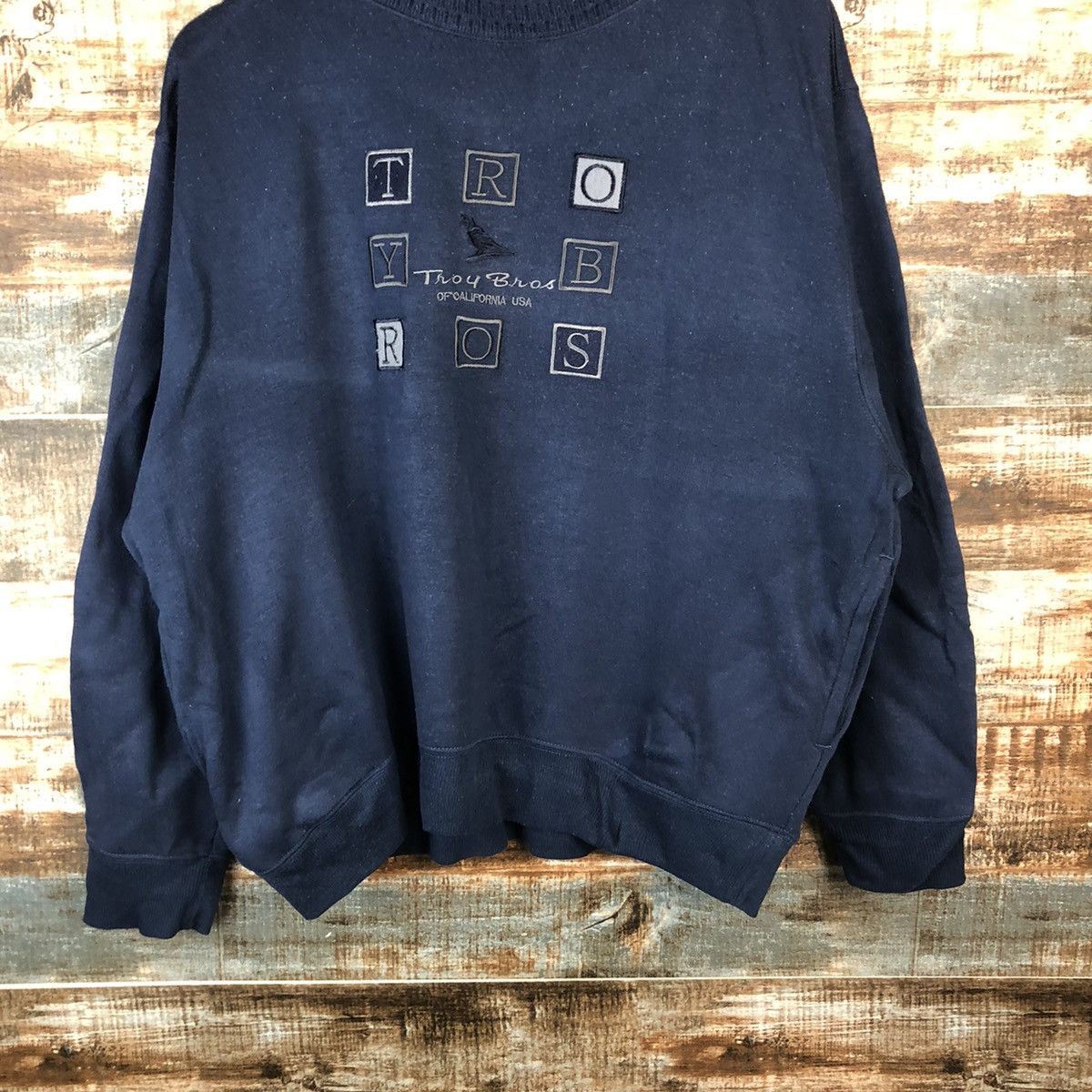 Japanese Brand × Vintage Troy Bros vintage Dark Blue Sweatshirt #A2019 Size US L / EU 52-54 / 3 - 3 Thumbnail