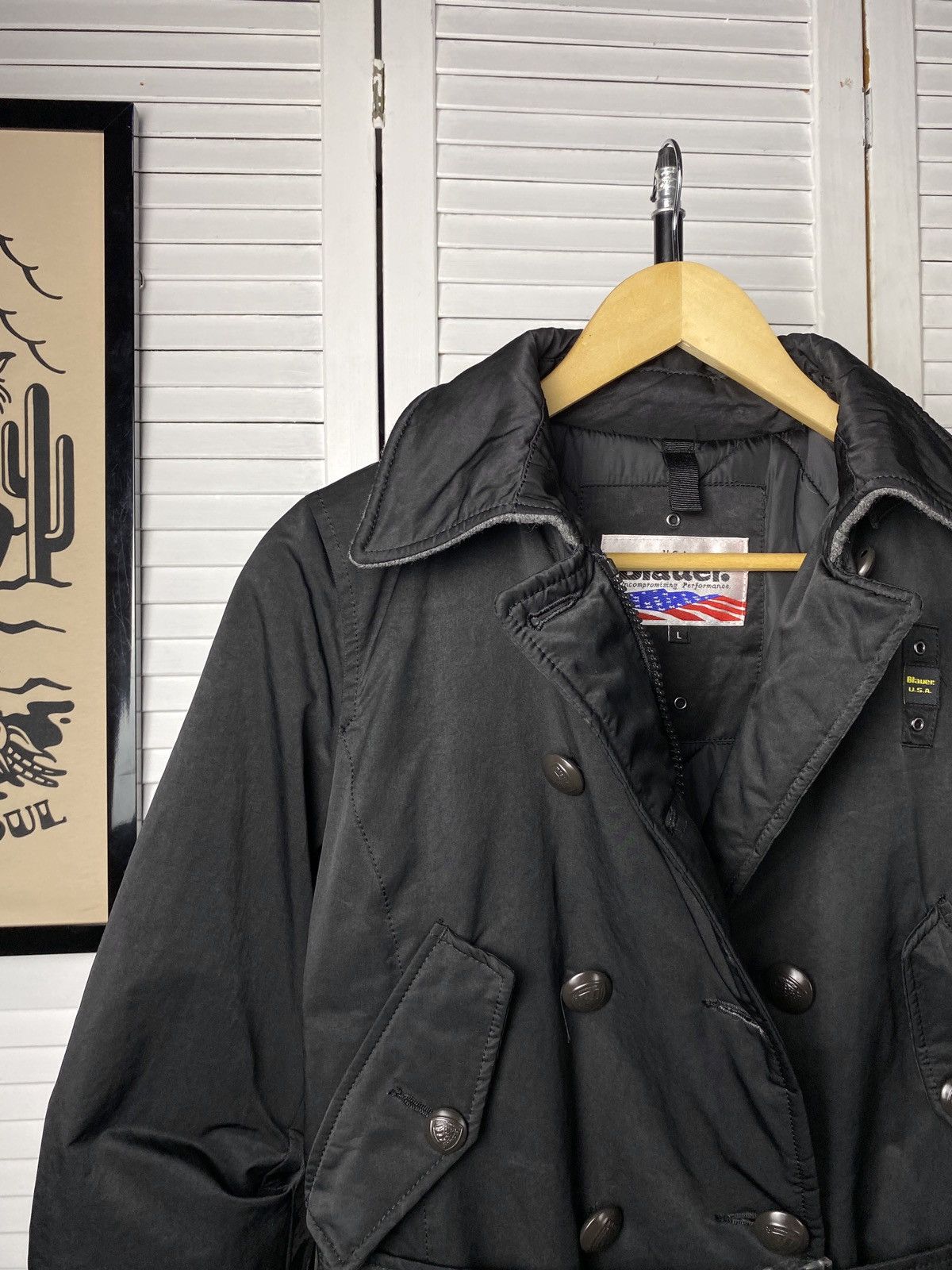 Eddie Bauer × Vintage Vintage Blauer USA Double Breasted Cropped Nylon Jacket Size L / US 10 / IT 46 - 7 Thumbnail