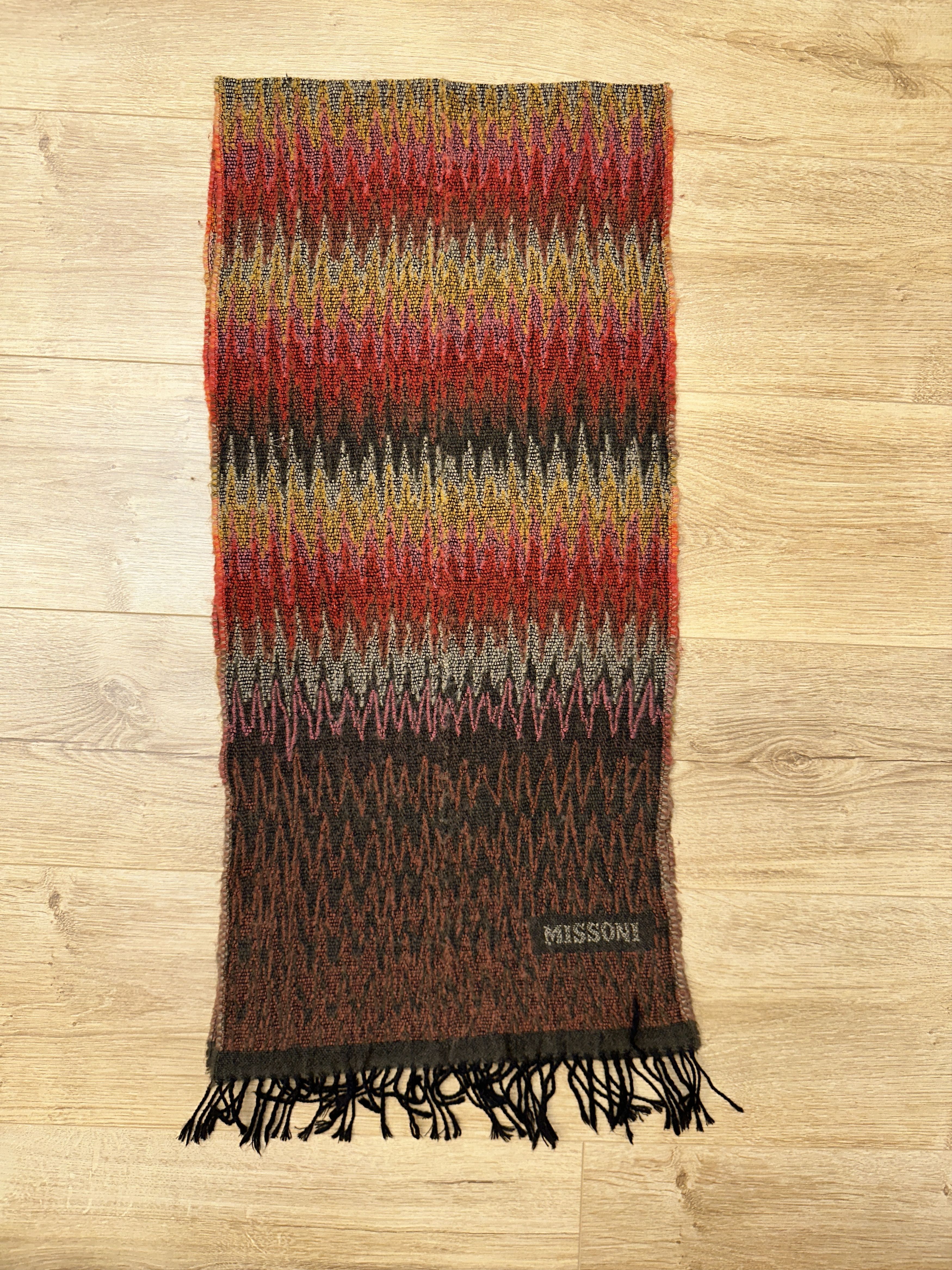 Missoni Wave Missoni Zigzag Multicolor Rainbow Wool Scarf 160x35cm Size ONE SIZE - 4 Thumbnail
