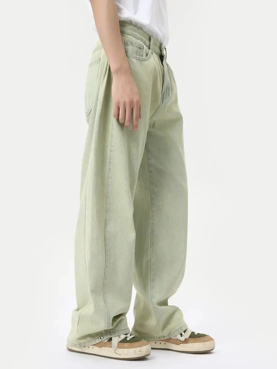 Japanese Brand Retro loose straight leg wide leg patchwork jeans Size US 32 / EU 48 - 4 Thumbnail