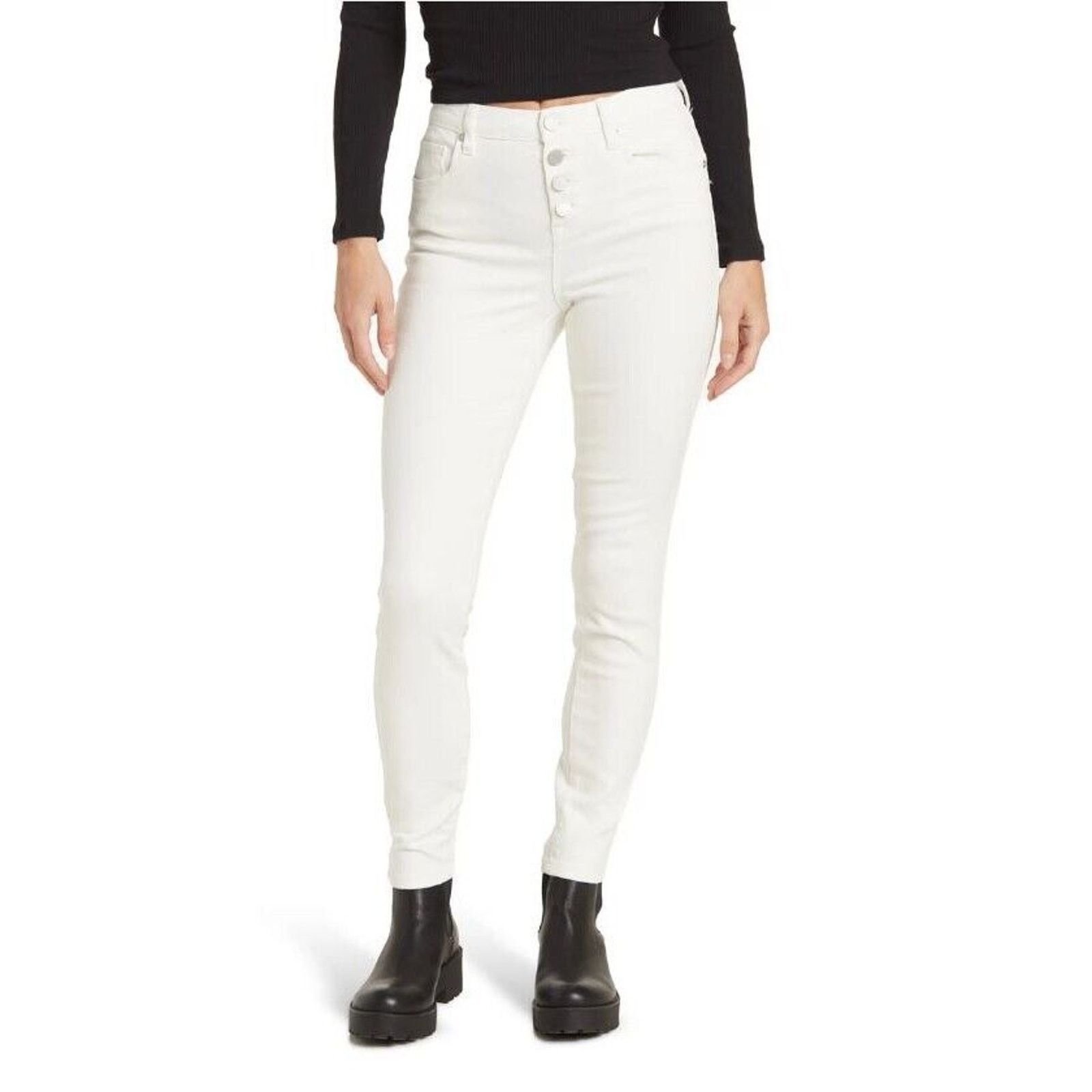 BlankNYC Women White High Rise Skinny Jeans Size 28