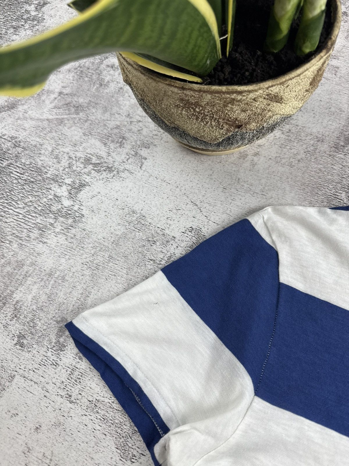 Polo Ralph Lauren Polo Ralph Lauren Striped White Blue Cotton Basic Jersey T Shirt Tee Shirt Size US S / EU 44-46 / 1 - 8 Thumbnail