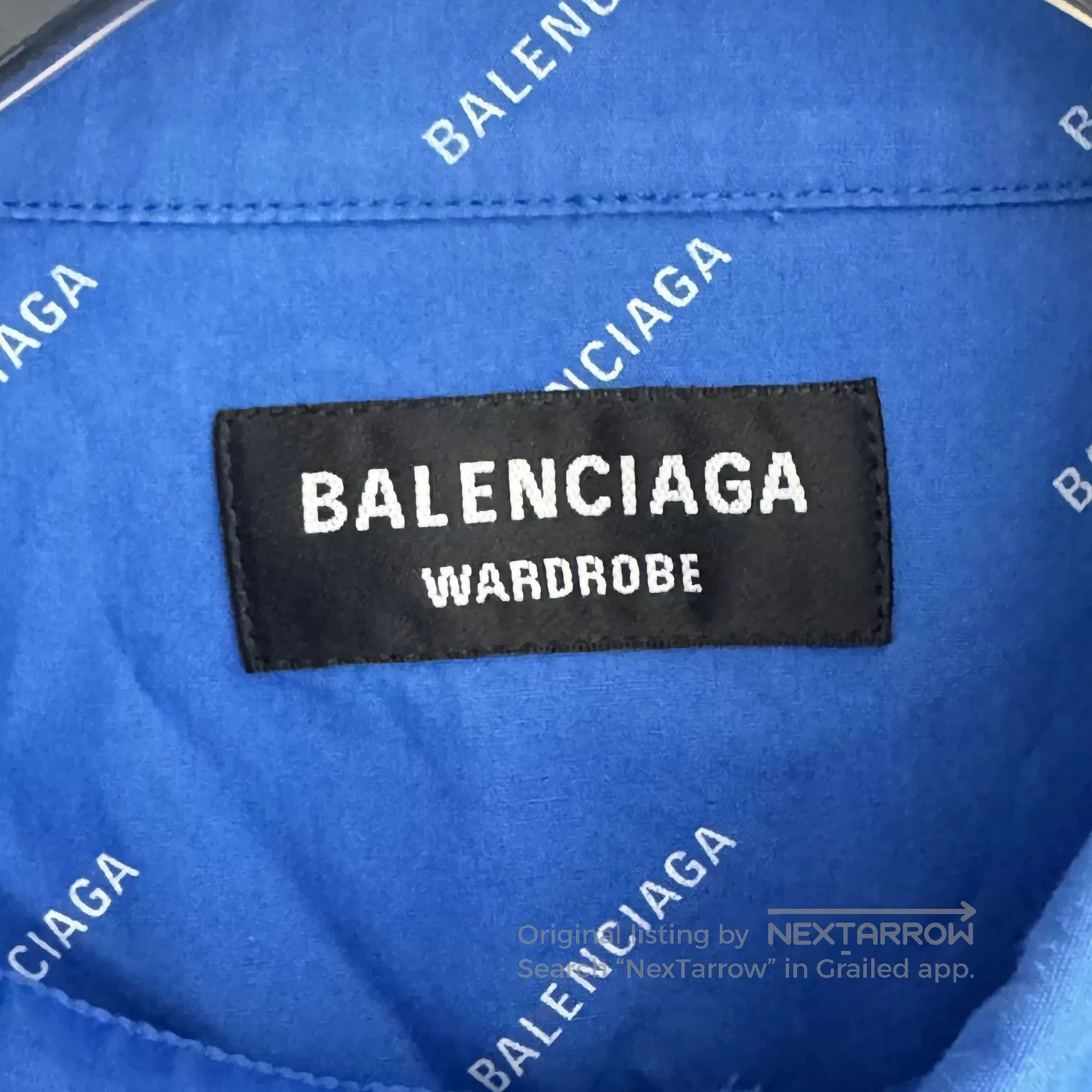 Balenciaga Balenciaga Blue Logo Short Sleeve Shirt. Size US XXS / EU 40 - 5 Thumbnail