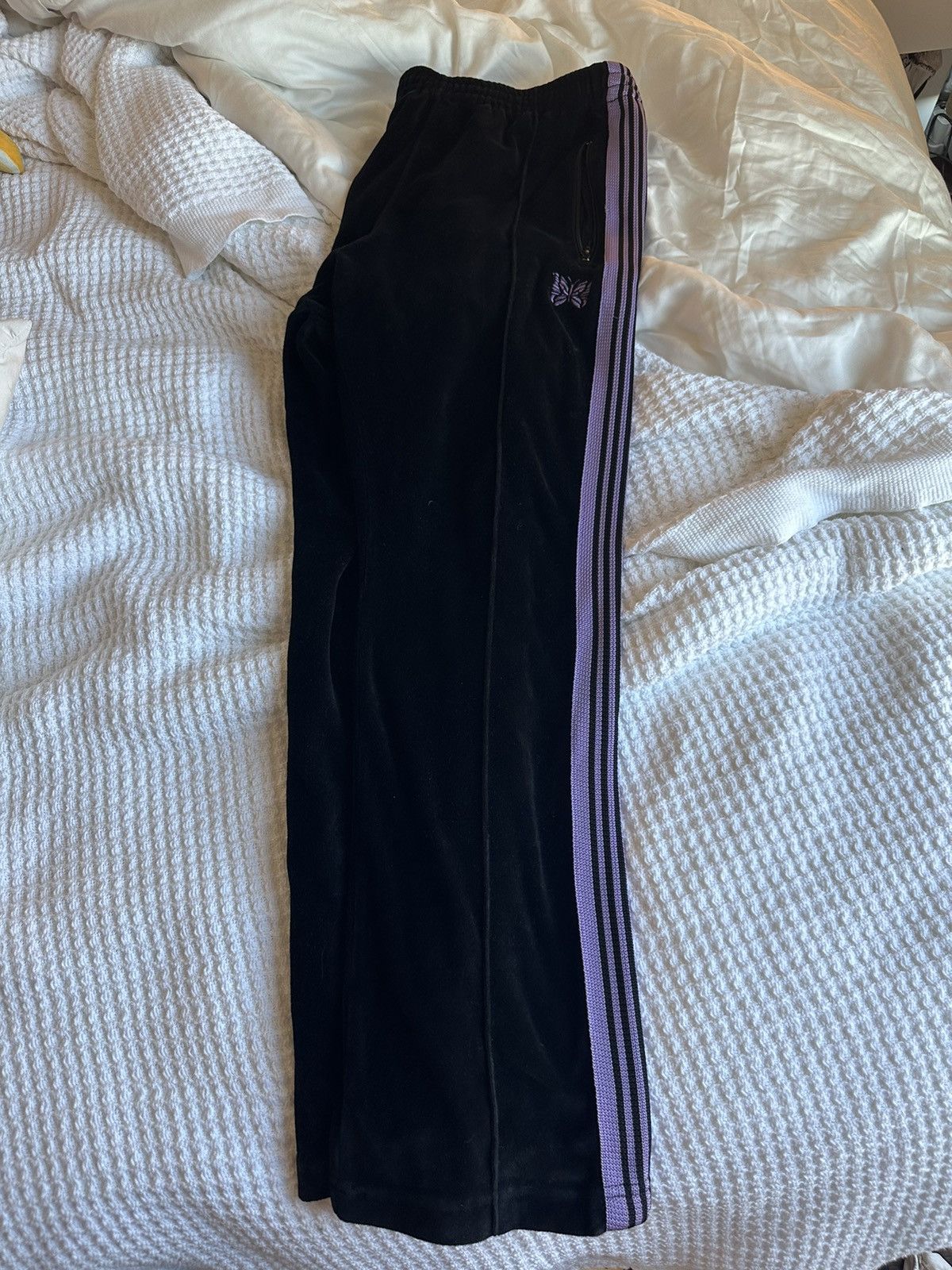 image of Needles Velour Trackpants in Black, Men's (Size 30)