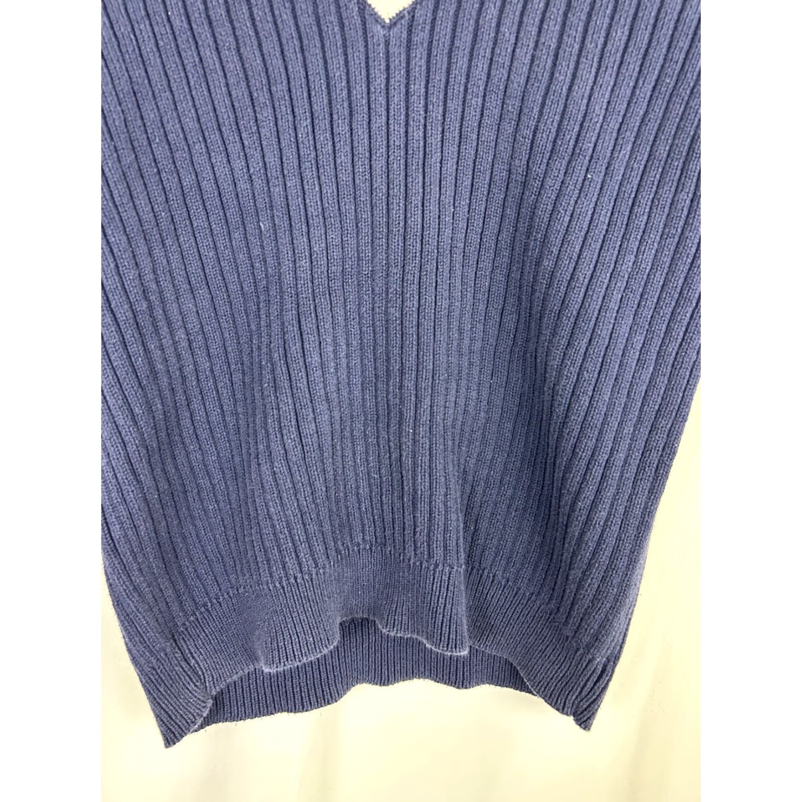Banana Republic VINTAGE Banana Republic Mens XL V-Neck Sweater Blue White Preppy Cotton Pullover Size US XL / EU 56 / 4 - 5 Thumbnail