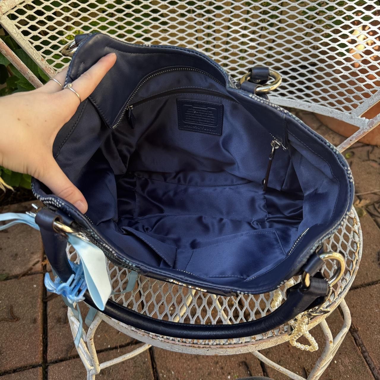 Coach Y2K Navy Coach Monogramed Tote Size ONE SIZE - 6 Thumbnail