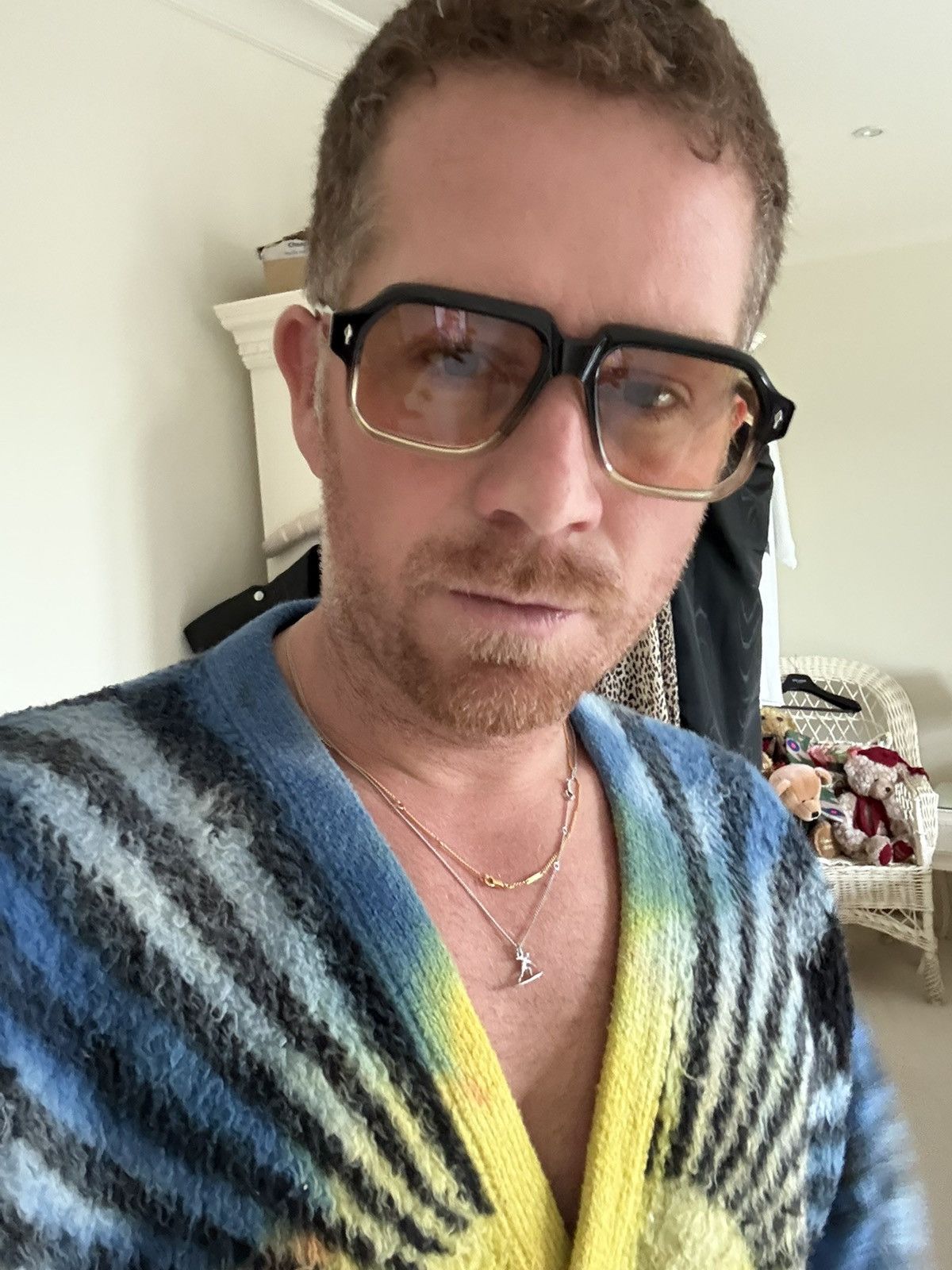 Celine $2.3k SS23 Celine 1 of 1 sample jaquard sunset cardigan Hedi Size US M / EU 48-50 / 2 - 24 Thumbnail