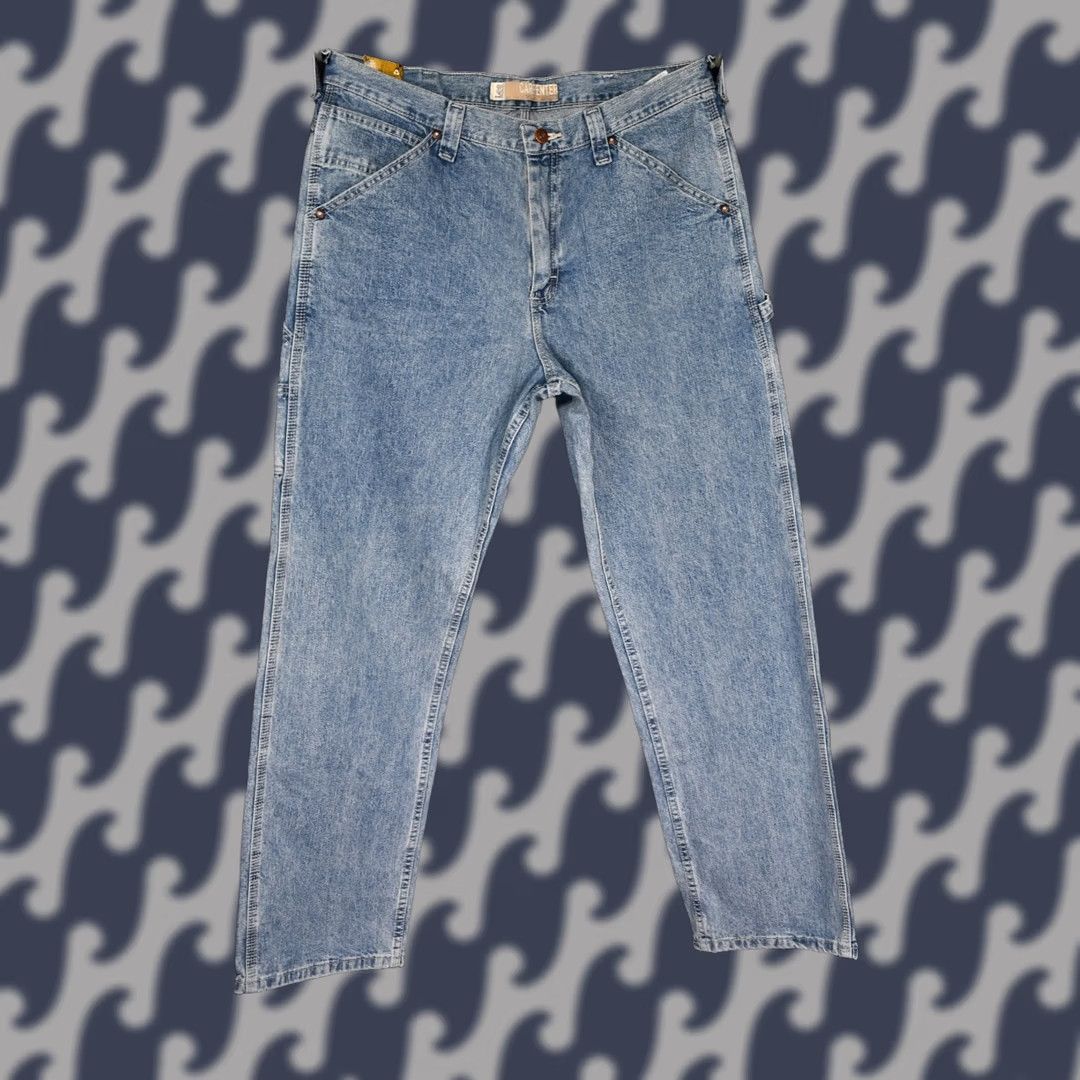 Lee LEE Carpenter Jeans Mens Straight Inseam 32 W34 L32 Blue Cotton Denim Regular 100% Cotton Jeans Waist 34 Length 32 Inseam 32 Mens Size 34x32 Size US 34 / EU 50 - 1 Thumbnail