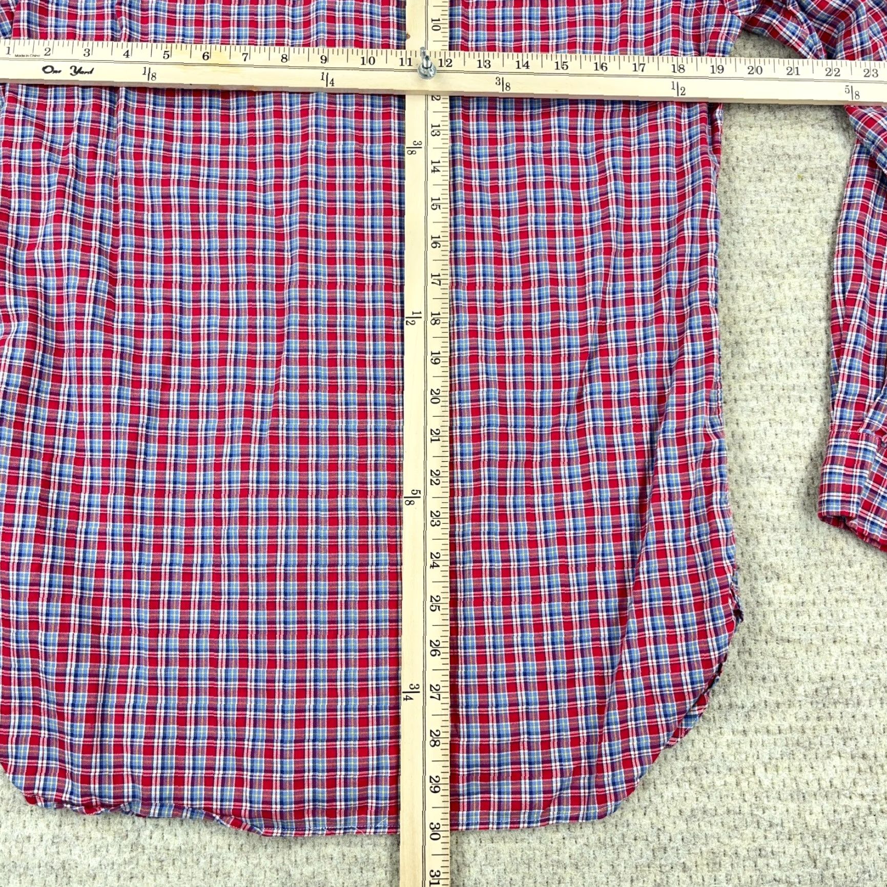 Ralph Lauren Ralph Lauren Shirt Men Small Pink Button-Up Lightweight Oxford Plaid Dress White-Blue Cotton Button-Down, Regular Fit, Long Sleeve, Casual Size 36R - 6 Thumbnail