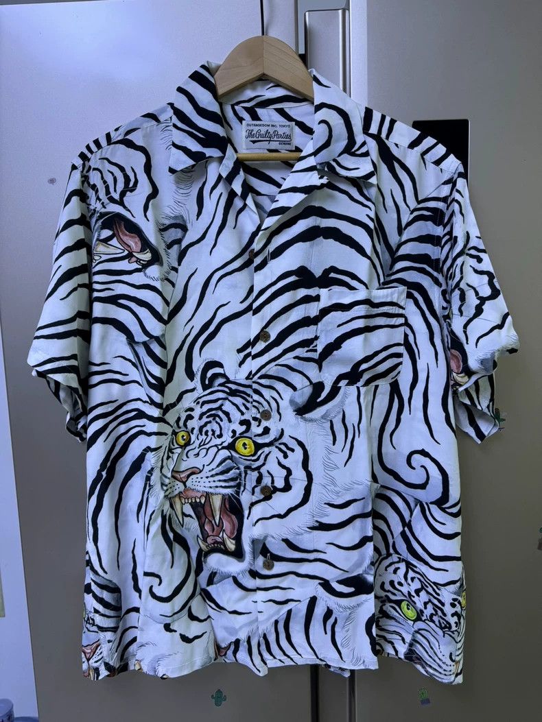 Wacko Maria wacko maria White Tiger Hawaiian short-sleeved shirt 2503-N Size US M / EU 48-50 / 2 - 1 Thumbnail