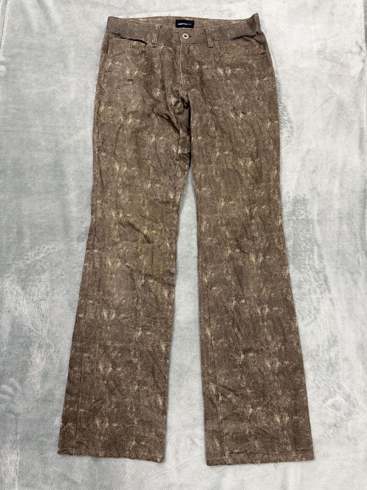 Other Japanese brand Louis Chavlon Acid Wash Brown Flare Pants" Size US 31 - 1 Thumbnail