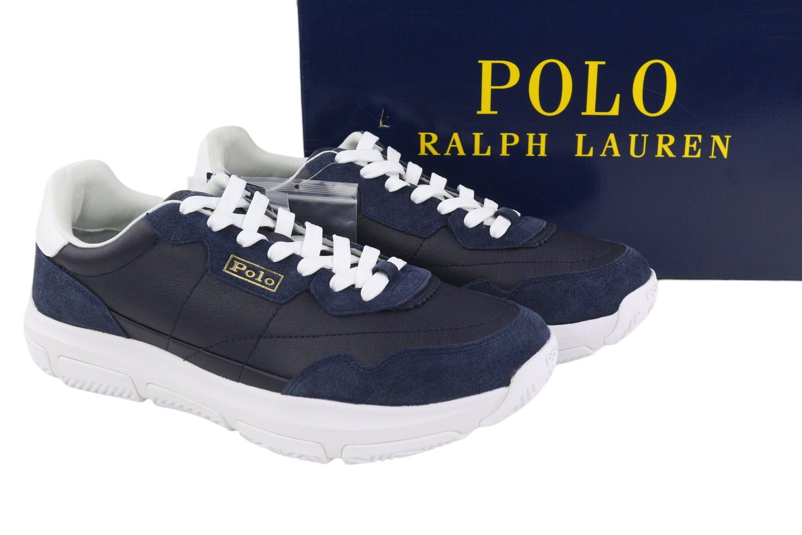 Polo Ralph Lauren Spa Racer 100-Sk-Ltl Eu43 Leather Trainer 84637 Shoes in Blue, Men's