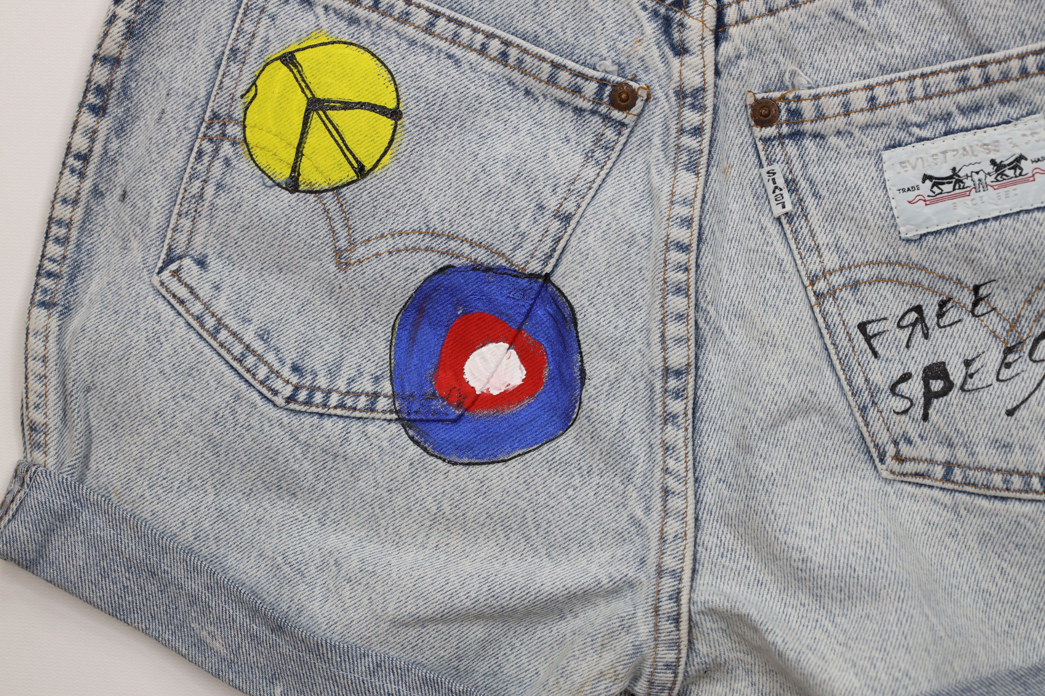 Levi's Vintage 70s 80s Levis Free Speech Acid Wash Shorts USA Size 26" / US 2 / IT 38 - 11 Thumbnail