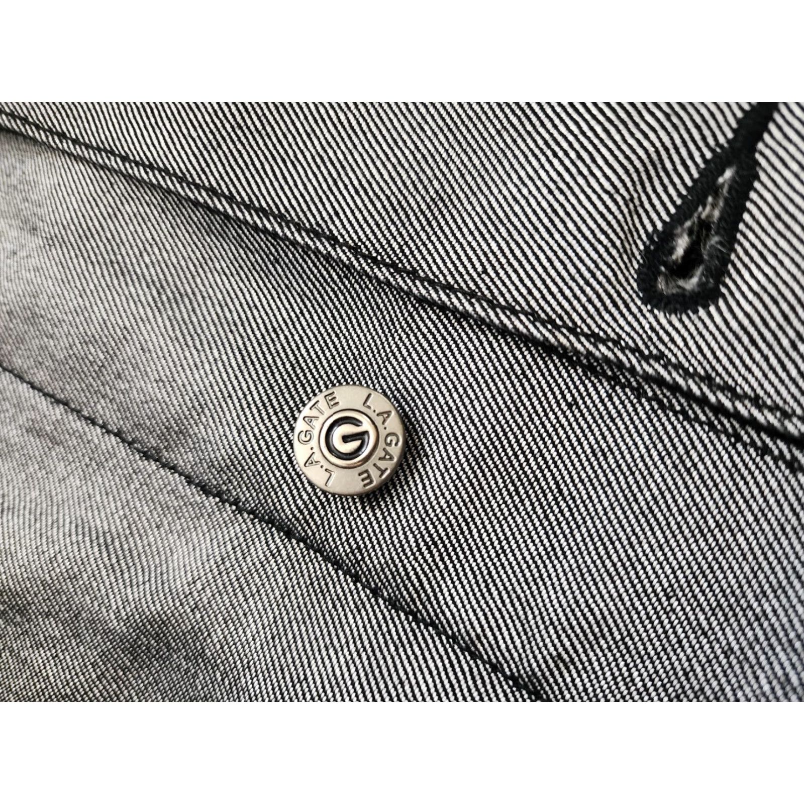 Denime VINTAGE LA 90s Men's 3X Denim Jean Vest Black Cotton Blend Button Up Casual Winter WW2 Theme Size US 39 - 4 Thumbnail