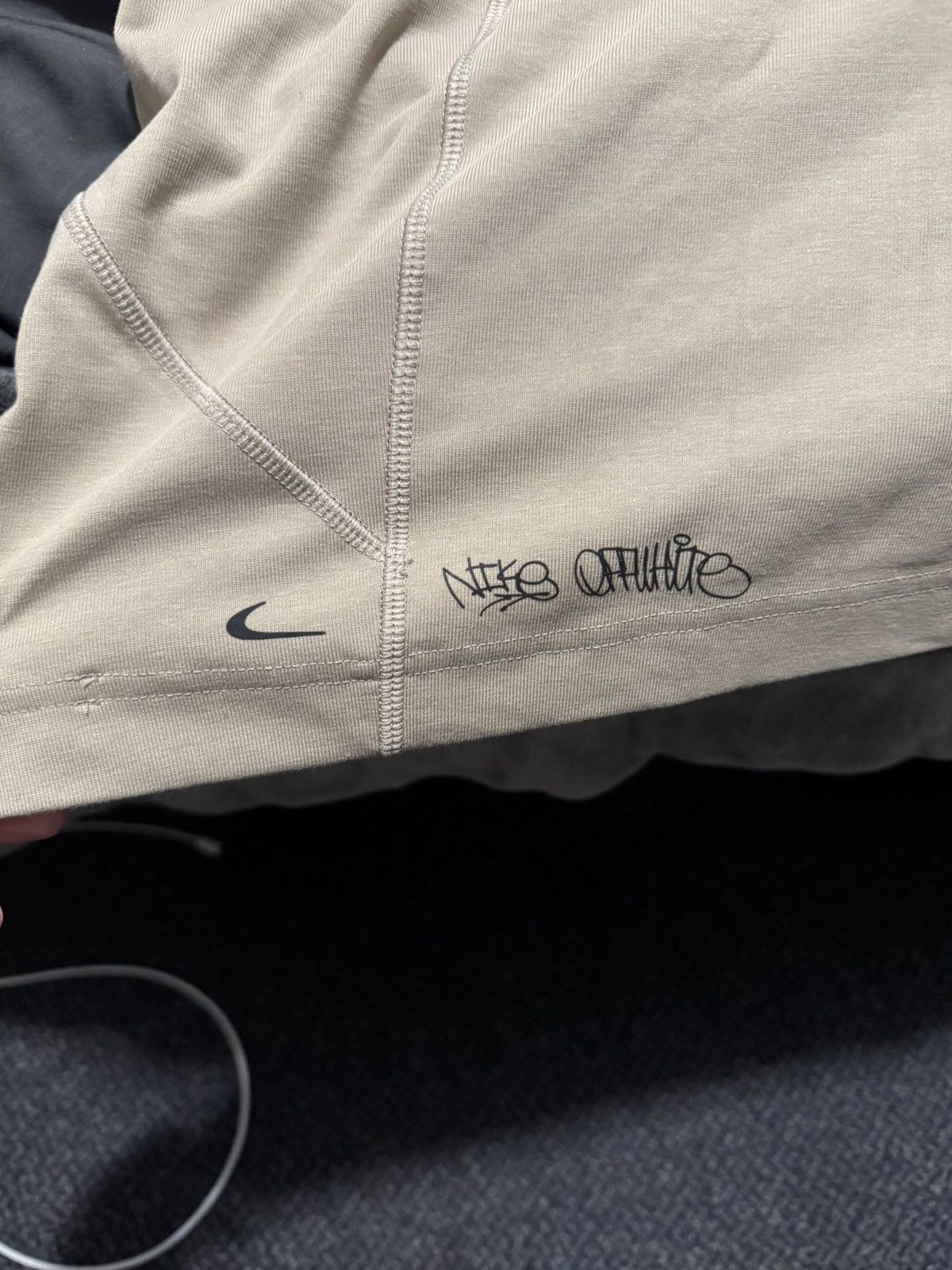 Off-White NWT NIKE OFF WHITE BEIGE/BLUE OVERSIZED HEAVYWEIGHT tee XXL Size US XXL / EU 58 / 5 - 5 Thumbnail