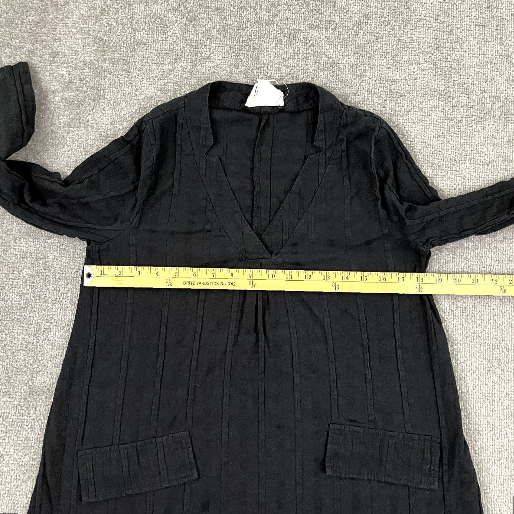 Vintage VINTAGE Pomander Place Women's Black V-Neck Tunic Top Mini Dress Casual Office Soft Cotton Small Size S / US 4 / IT 40 - 4 Thumbnail