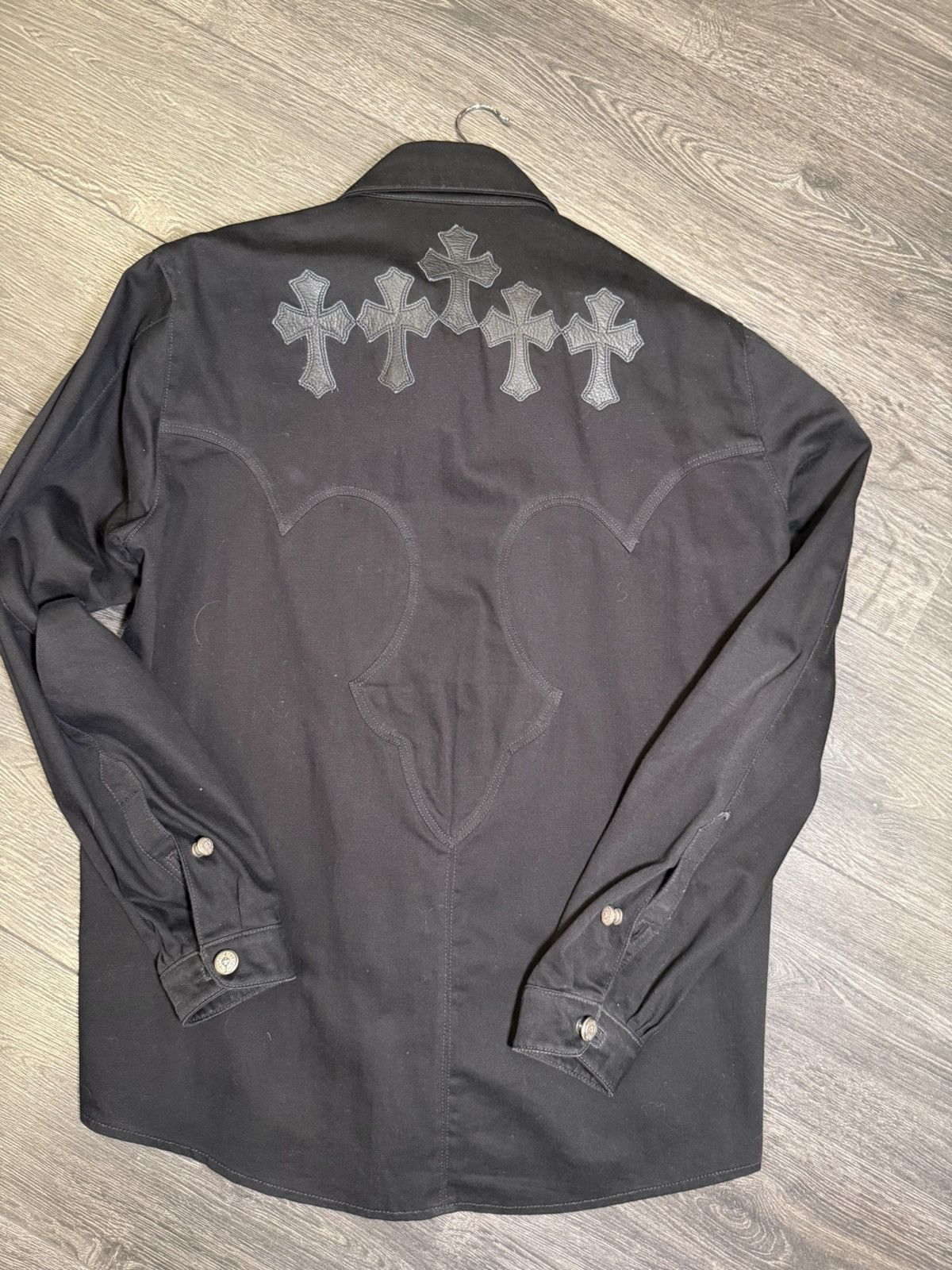 Chrome Hearts Chrome Hearts black denim shirt with cross patches Size US XL / EU 56 / 4 - 4 Thumbnail