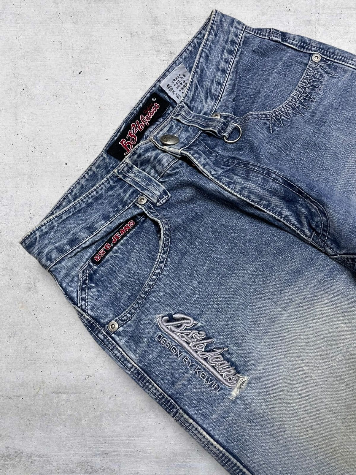 Japanese Brand VINTAGE B.SB JAPAN DESIGNER 1990S PATCHWORK MUDWASH DENIM Size US 28 / EU 44 - 7 Thumbnail