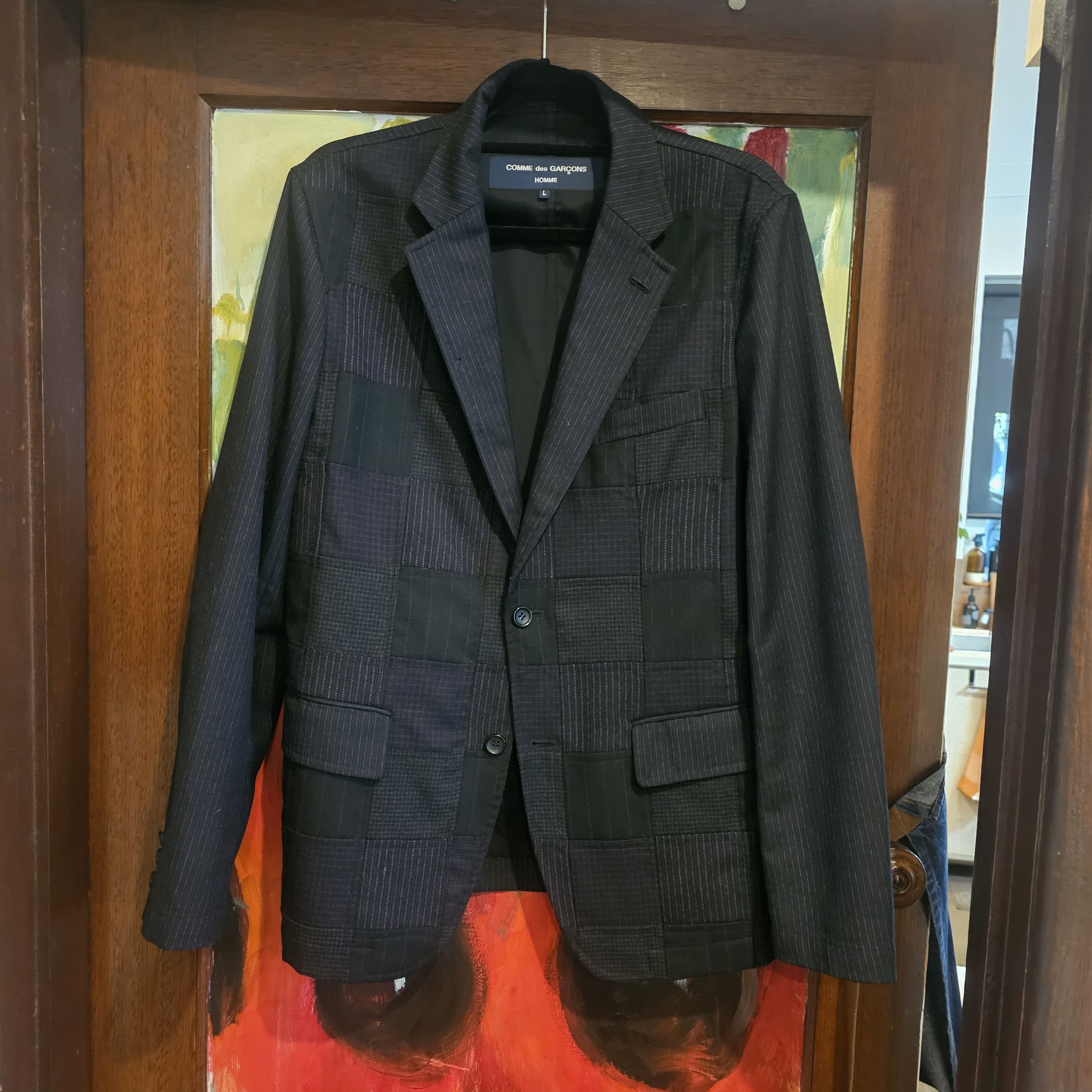 Comme des Garcons Comme des Garçons Homme Patchwork Wool Jacket Size 36R - 2 Thumbnail