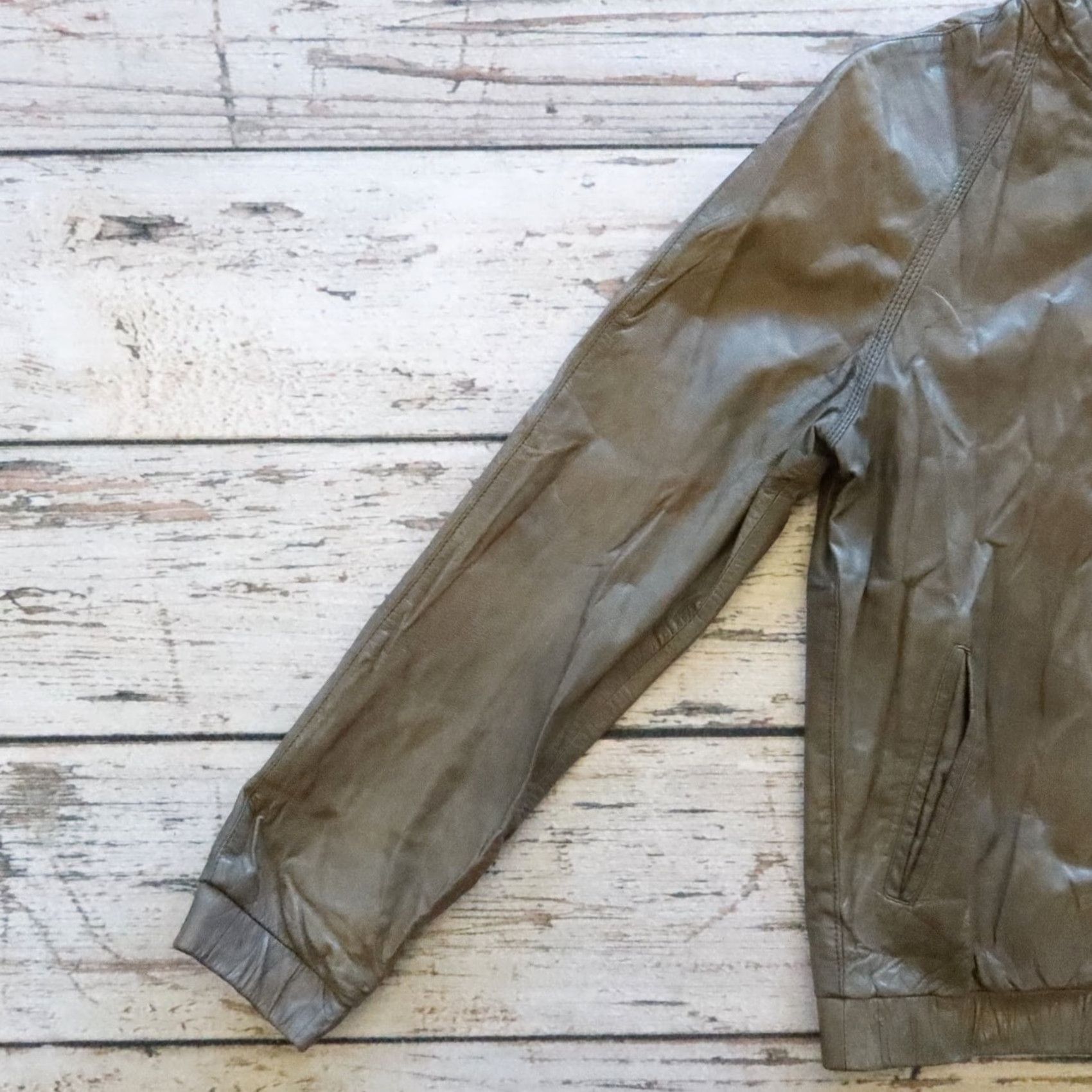 Vintage VINTAGE Michael Hoban North Beach Leather Jacket Gray 70s Motorcycle Jacket Mens Size 38 Size US XXS / EU 40 - 5 Thumbnail