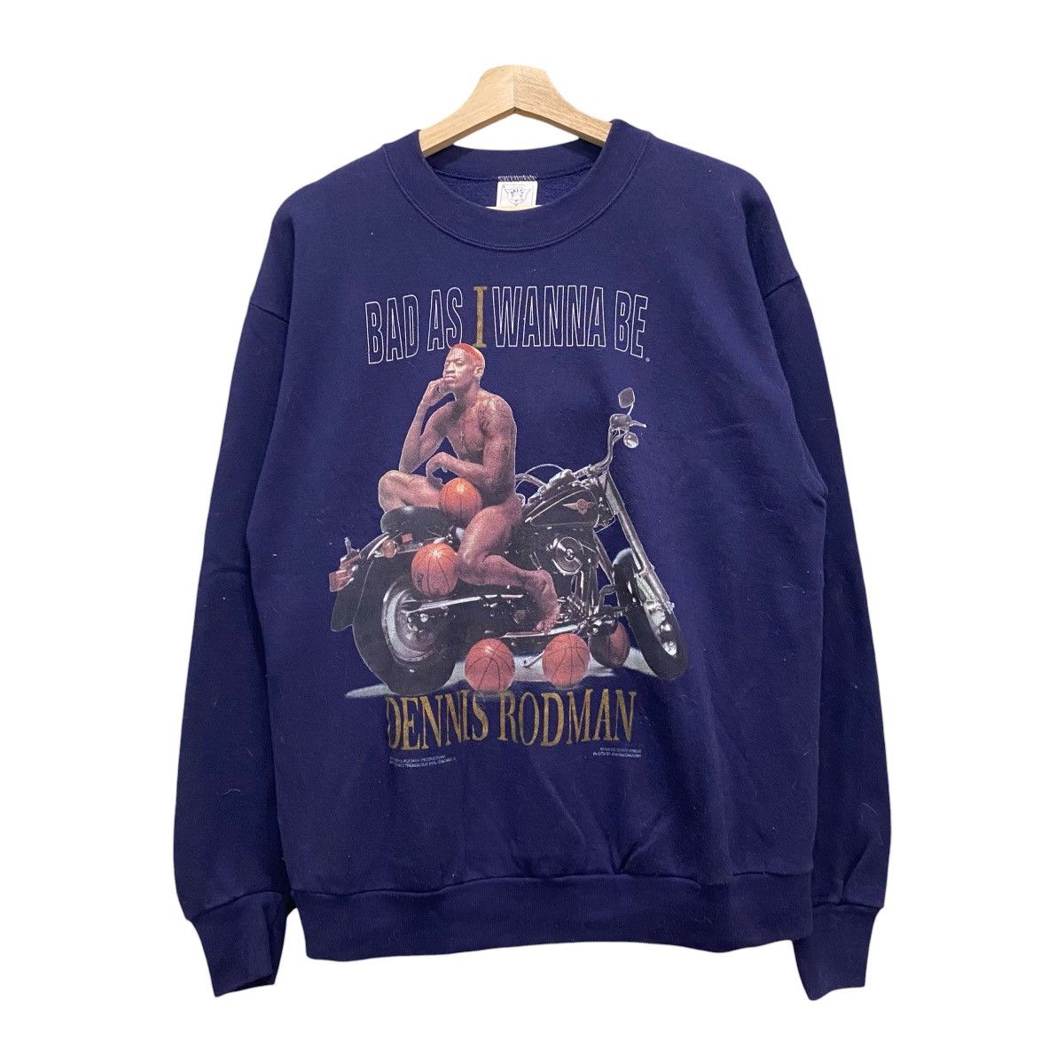 Rap Tees VINTAGE 1996 Dennis Rodman "Bad As I Wanna Be" Motorcycle Size US L / EU 52-54 / 3 - 1 Thumbnail