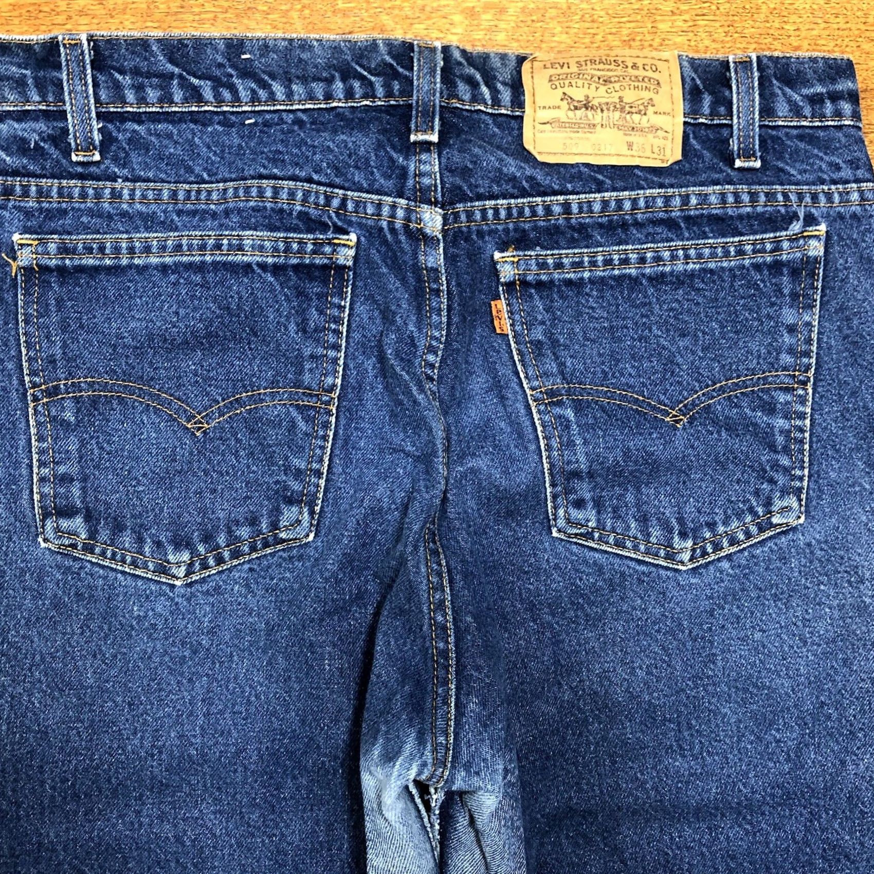 Levi's VINTAGE Levi's 509 Jeans Men 34x31 Blue Denim Distressed Orange Tab 70s 80s USA Grunge Straight Jeans Men Size US 34 / EU 50 - 2 Thumbnail