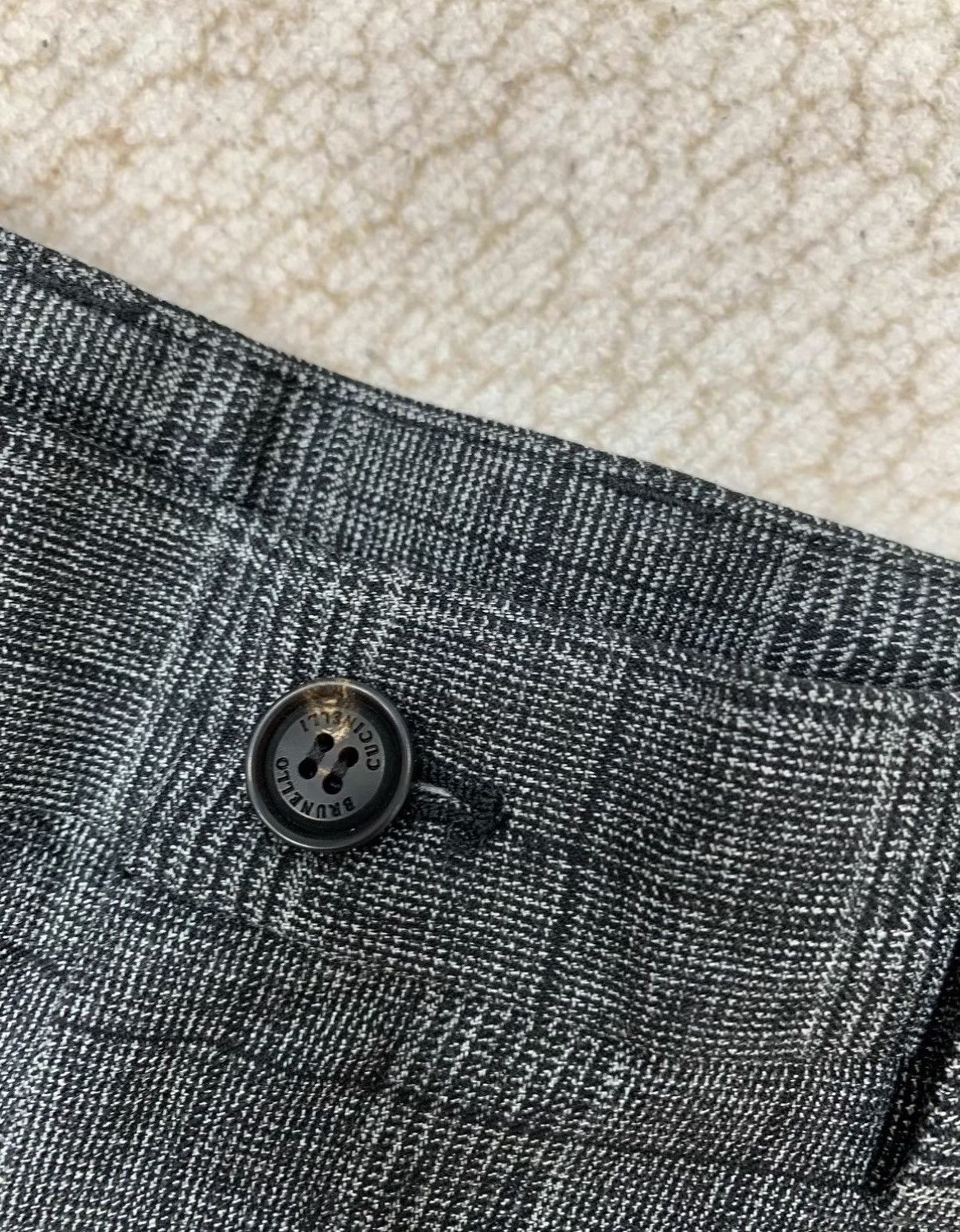 Brunello Cucinelli BRUNELLO CUCINELLI Dark Grey Plaid Multi-Pocket Cargo Pants Size US 32 / EU 48 - 5 Thumbnail