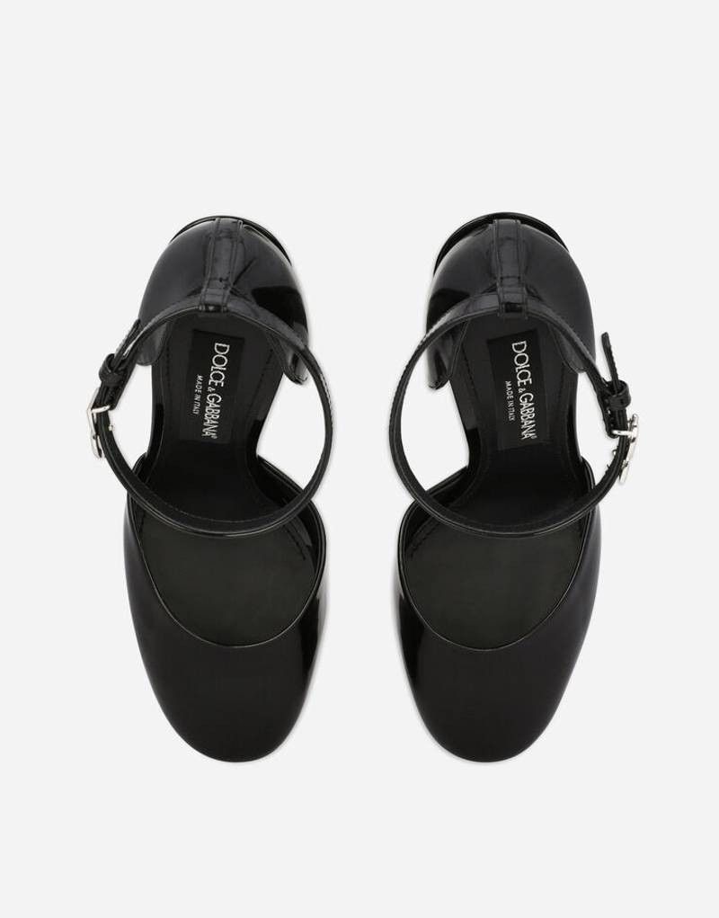 Dolce & Gabbana os11x0326 Polished Calfskin Platforms in Black Size US 7 / IT 37 - 4 Thumbnail