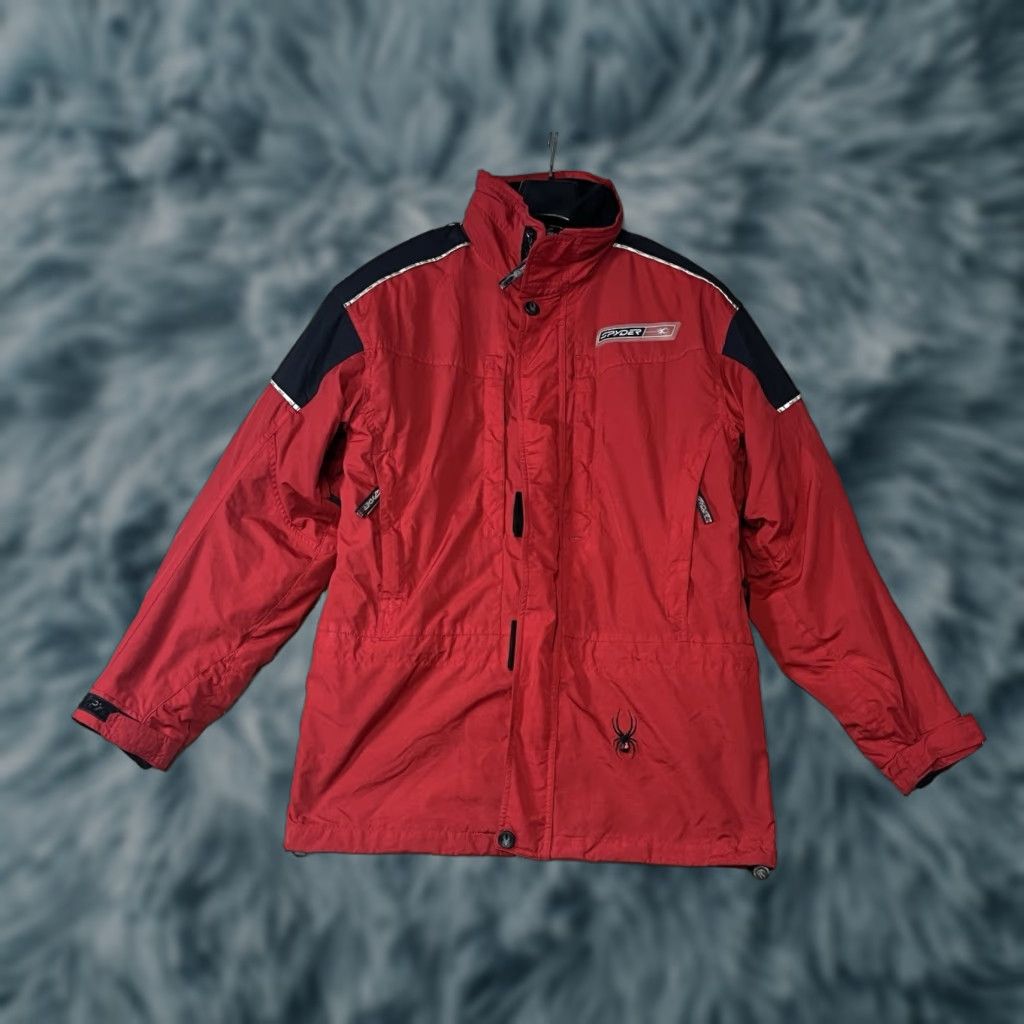 VINTAGE Spyder 2 in 1 Jacket Lined Fleece Red Snowboard Windbreaker Full Zip Men Small