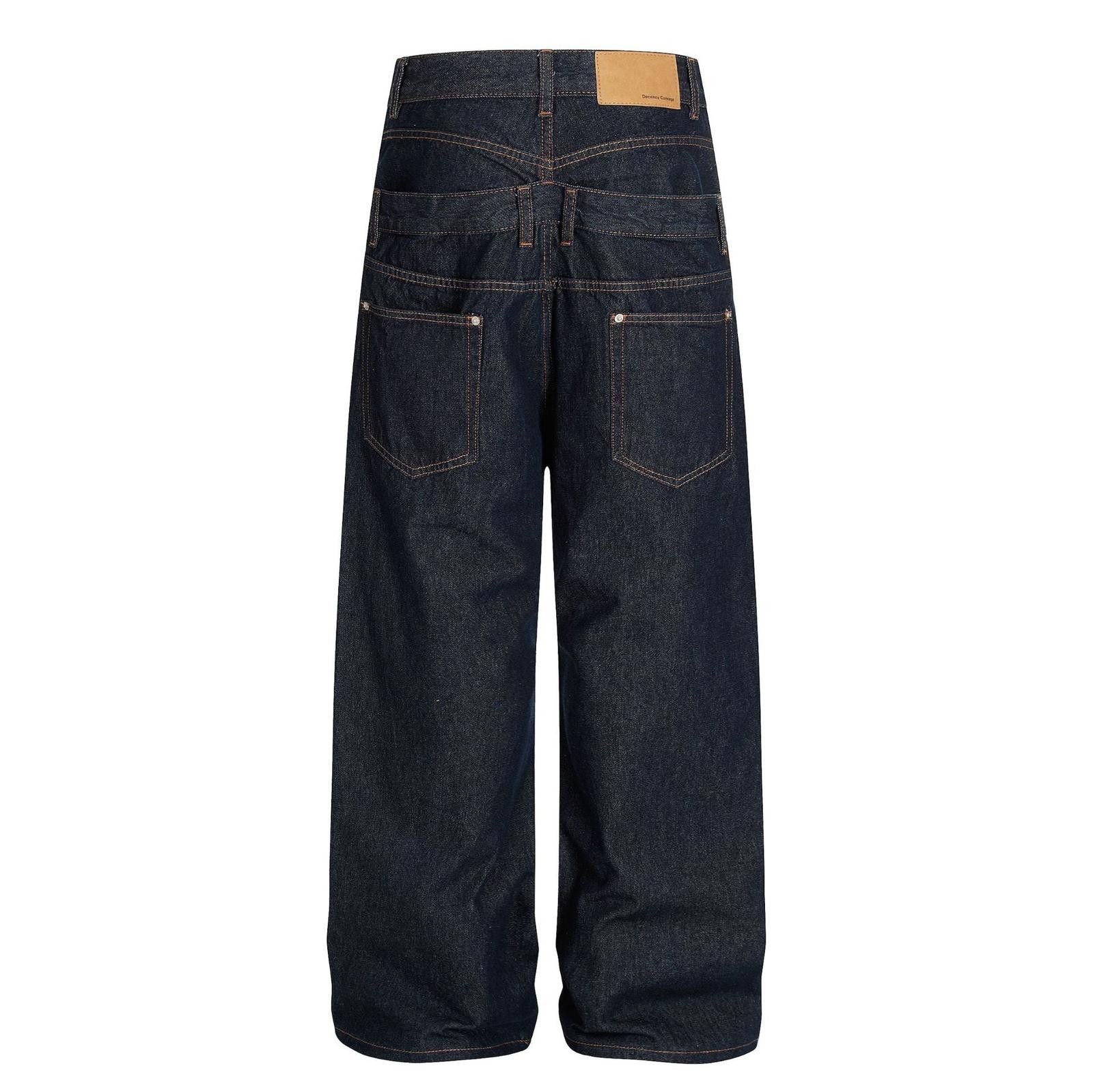Vintage Double Waist Wide Leg Raw Denim Jeans Size US 30 / EU 46 - 7 Thumbnail