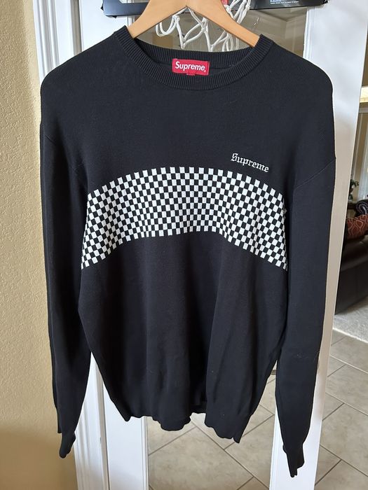 Supreme checkered panel on sale crewneck