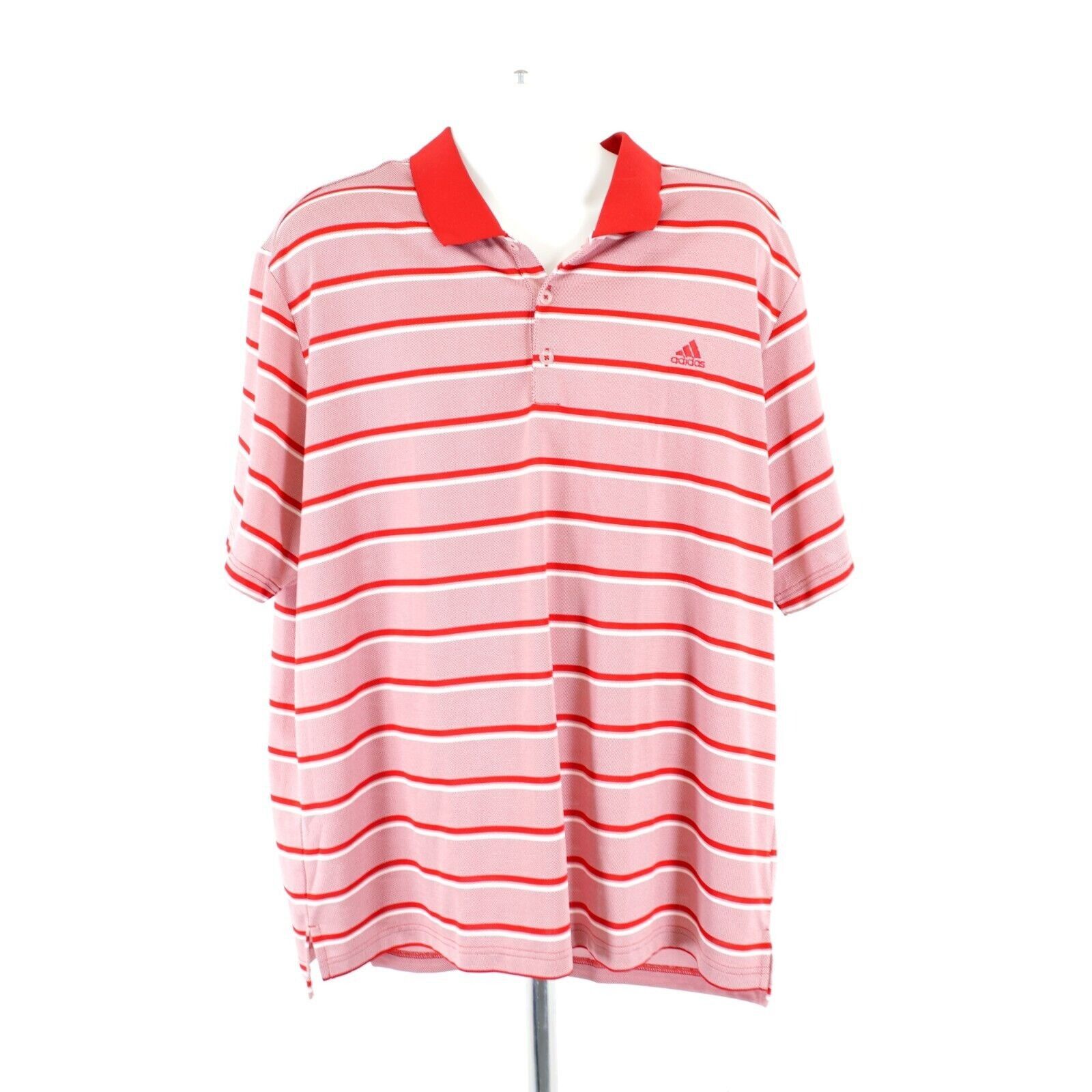 Adidas Adidas Red Striped 2XL Collared Short Sleeve Polo Shirt Size US XXL / EU 58 / 5 - 4 Thumbnail