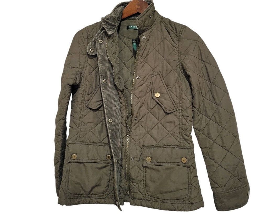 Ralph Lauren Lauren Ralph Lauren Women Quilted Corduroy Mid-length Jacket Size XS / US 0-2 / IT 36-38 - 2 Thumbnail