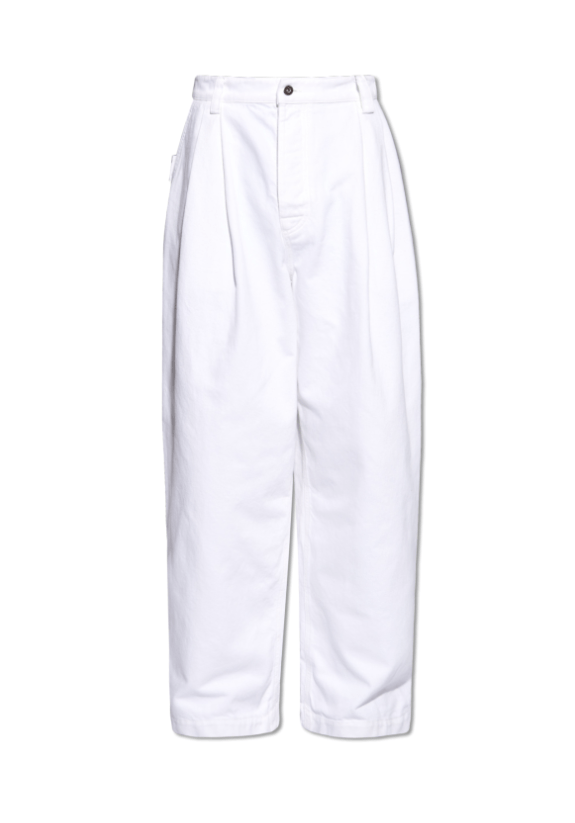 Bottega Veneta o1bcso1str1025 Pleated Denim Trousers in White Size US 36 / EU 52 - 1 Preview