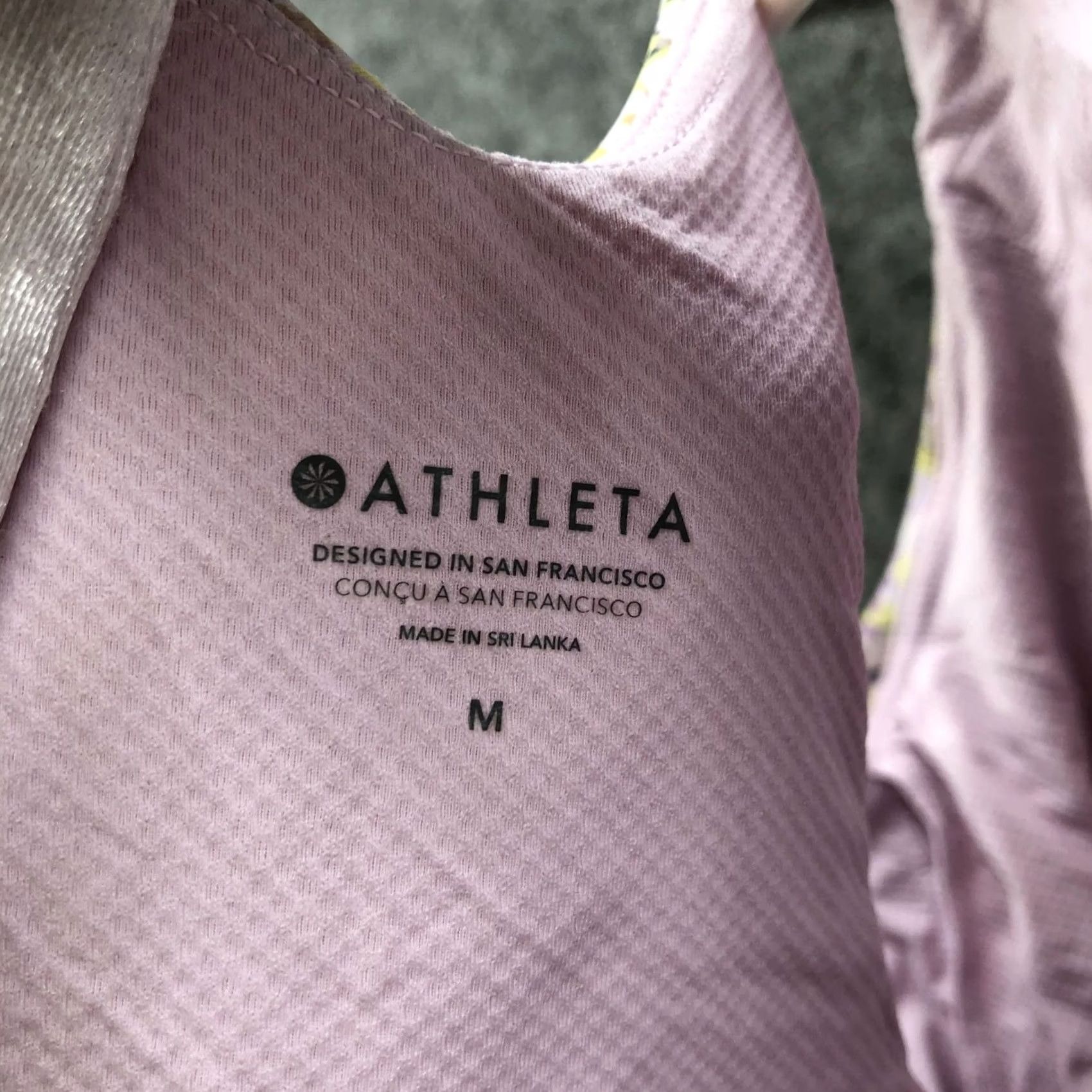 Athleta Athleta Sports Bra Womens M Purple Floral Printed Multicolor Longline Tank Size ONE SIZE - 4 Thumbnail