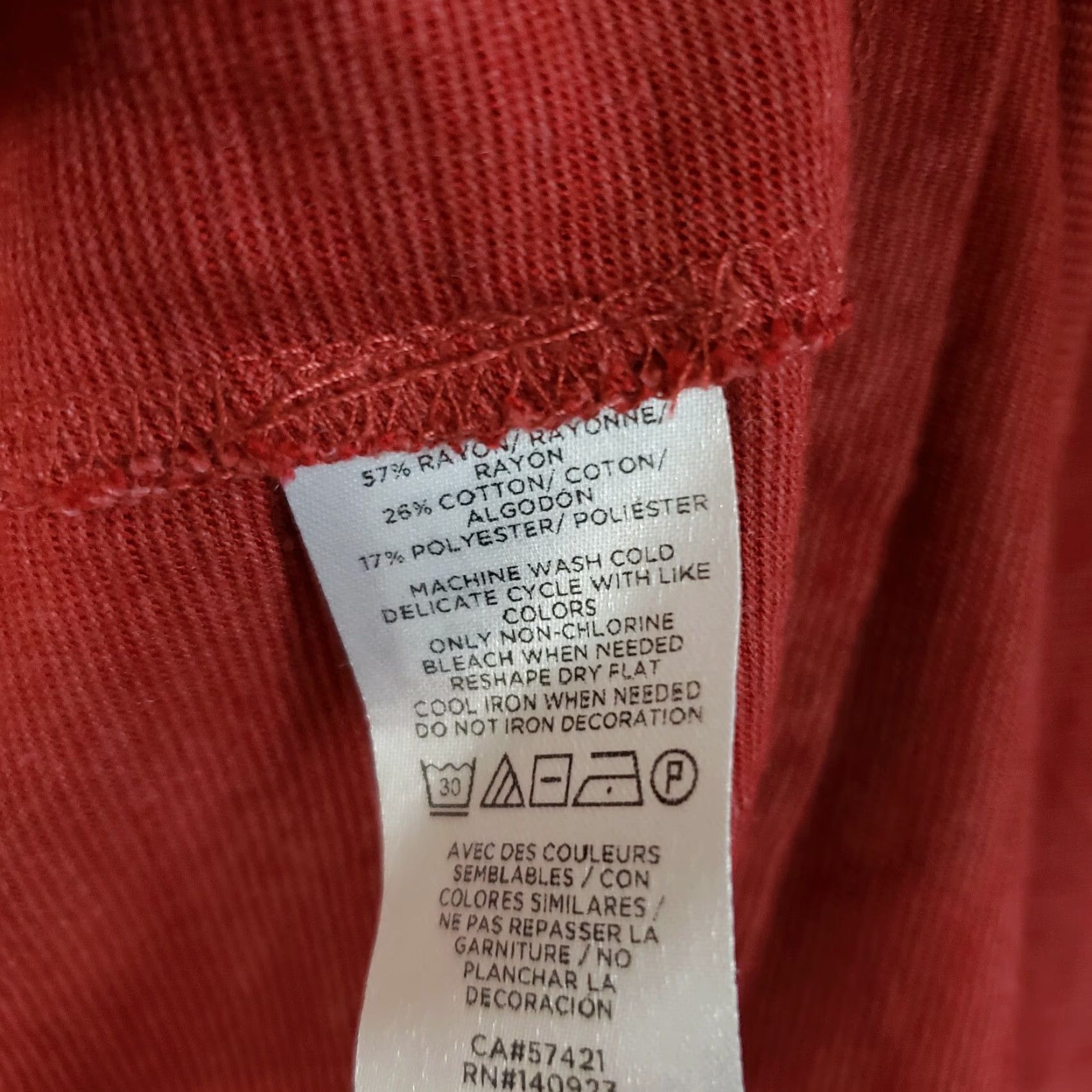 Ann Taylor Ann Taylor LOFT Womens Tiered Top Shirt PS Red Long Sleeve Rayon Blend Size S / US 4 / IT 40 - 5 Thumbnail