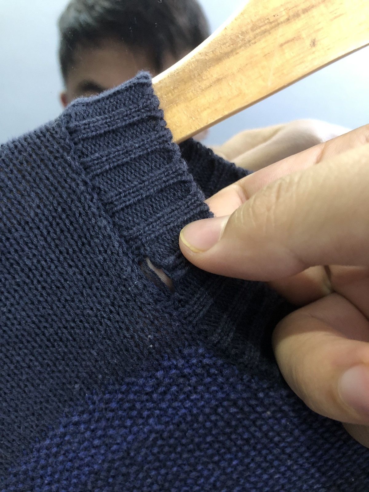 GOSTAR DE FUGA FUGA Navy Geometric Drop-Shoulder Knit Sweater Size US L / EU 52-54 / 3 - 8 Thumbnail