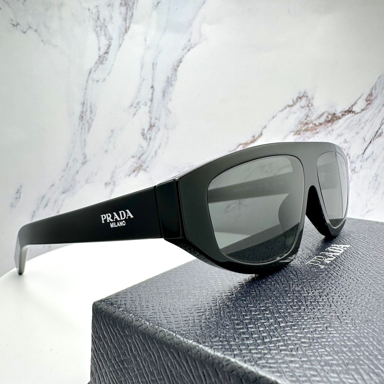 Prada New PRADA Sunglasses Black Gray Lens Authentic Prada Size ONE SIZE - 9 Thumbnail