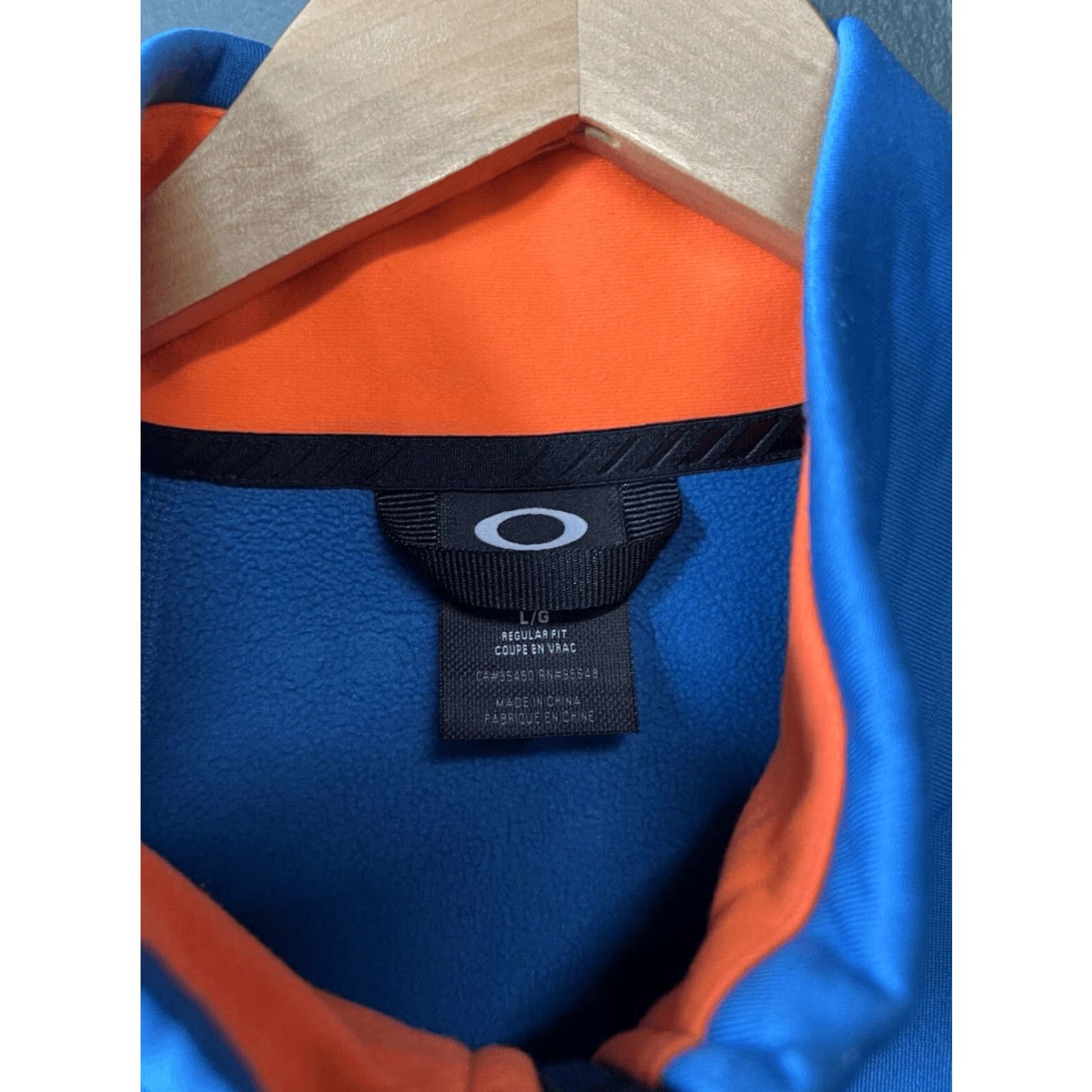 Oakley Jacket Mens Blue Long Sleeve Full Zip Fleece Size L