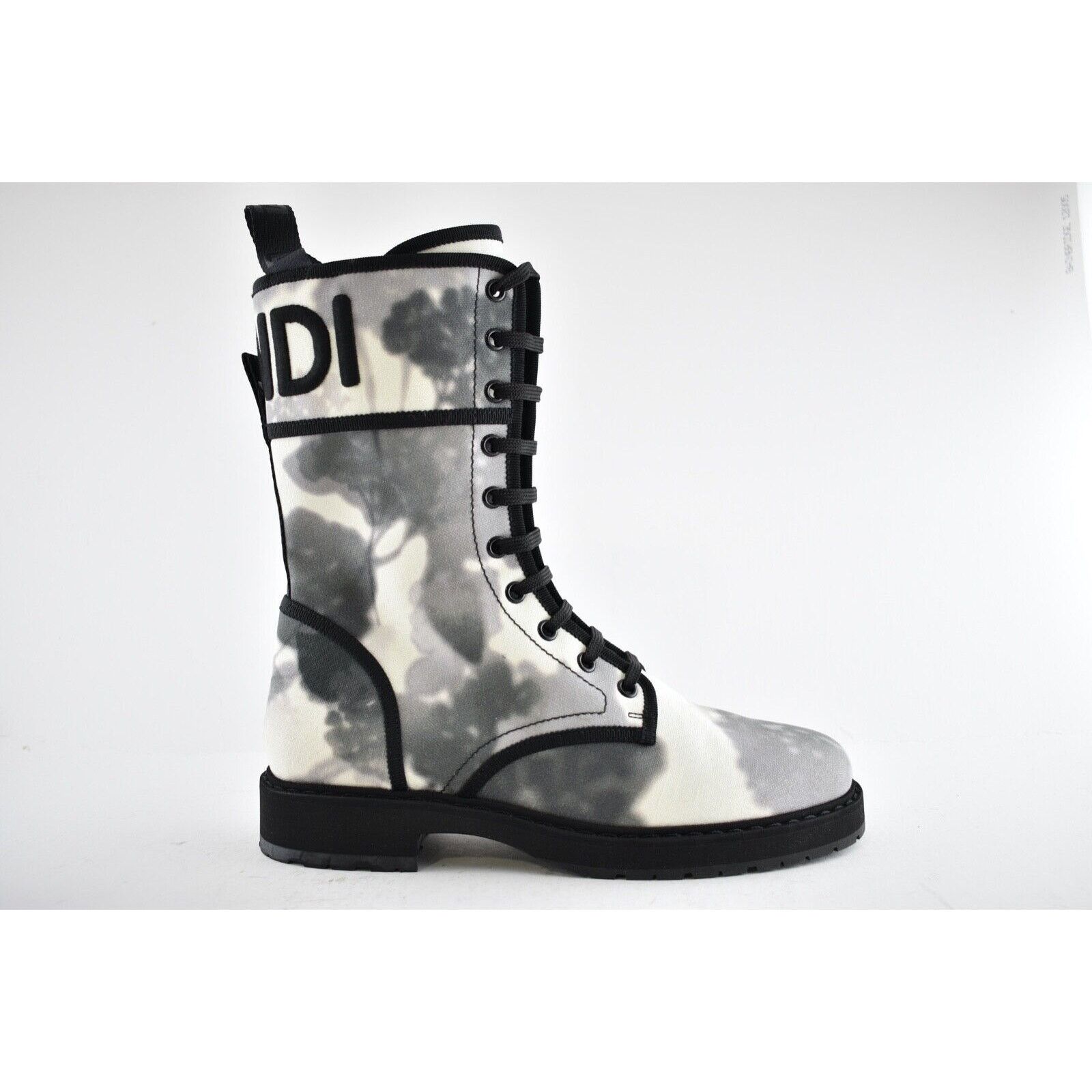 Fendi Fendi Black Grey White Tie Dye Canvas Lace Up Tie Logo Size US 9.5 / IT 39.5 - 3 Thumbnail