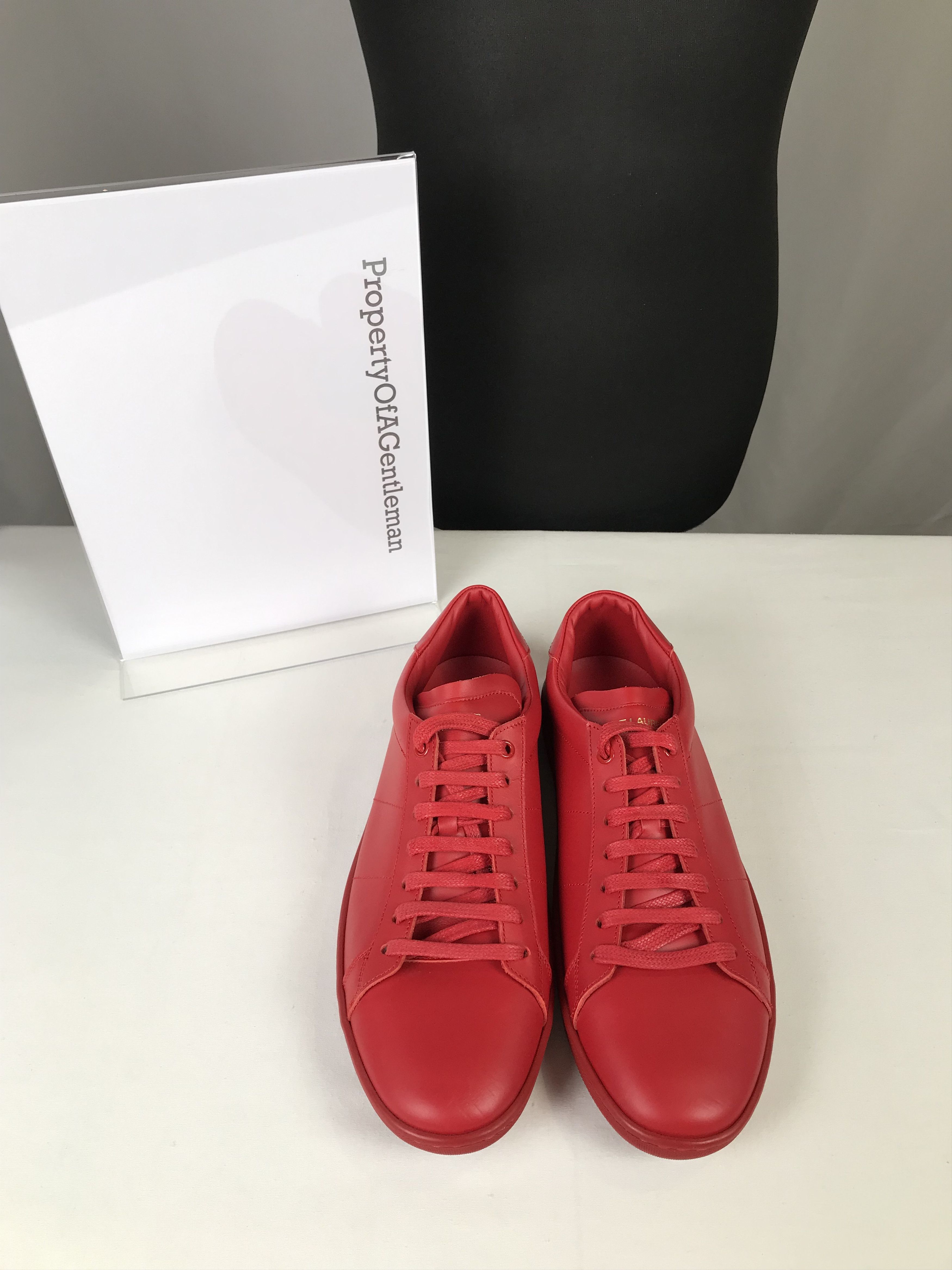 Saint Laurent Paris Saint Laurent Red Low Top Sneaker Size US 10 / EU 43 - 2 Thumbnail