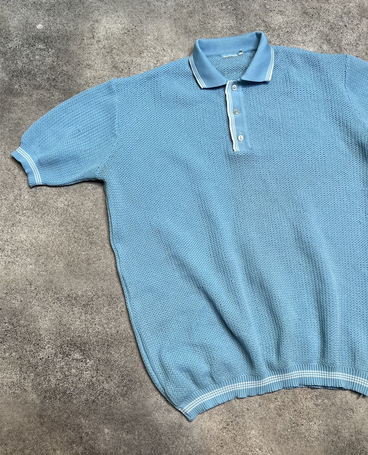 Japanese Brand × Vintage Vintage Japanese knit mesh retro polo shirt Size US L / EU 52-54 / 3 - 1 Thumbnail
