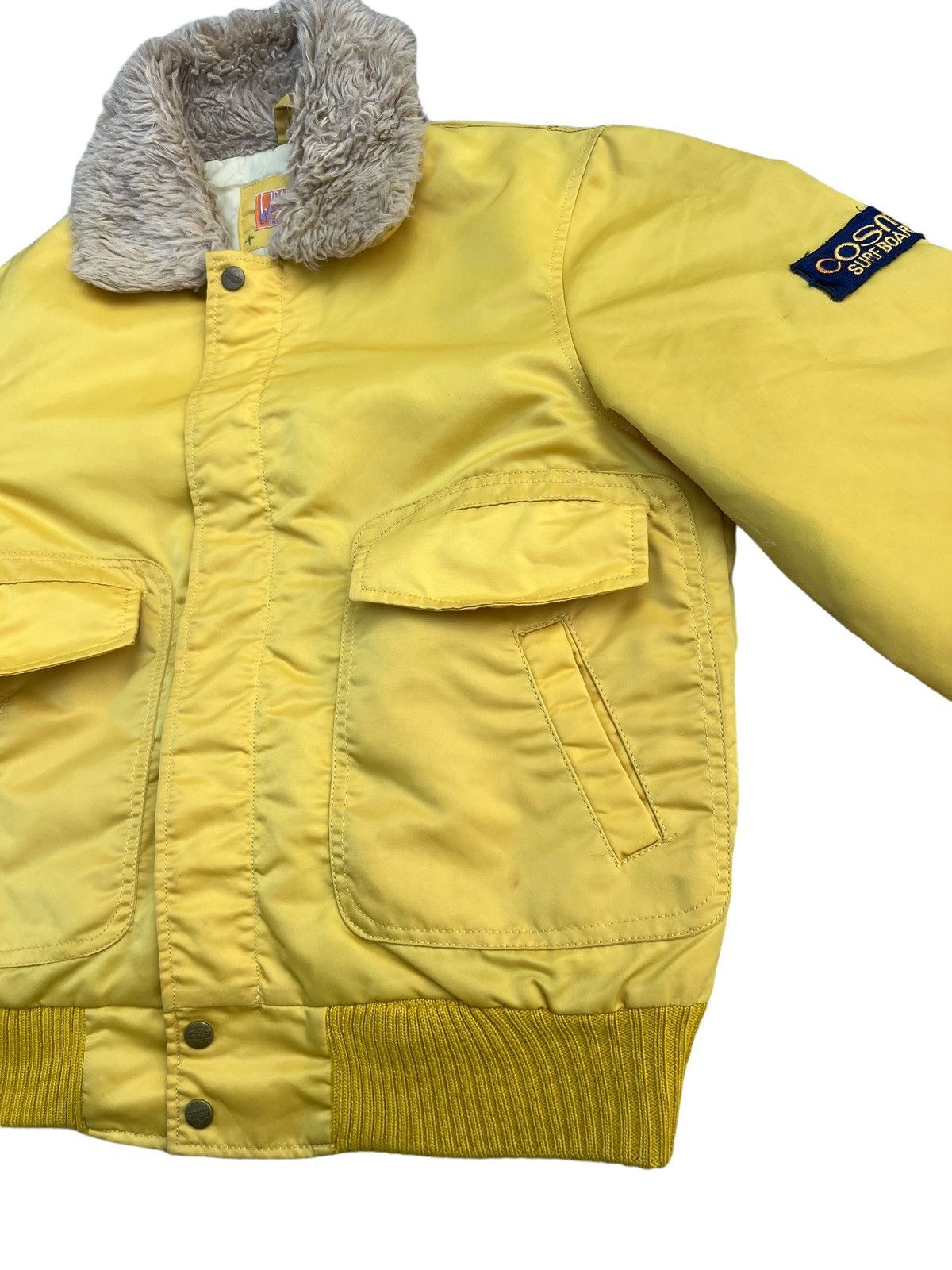Vintage × Wrangler Vintage 80s WRANGLER Quilt Lining Yellow Nylon Bomber Jacket Size US M / EU 48-50 / 2 - 20 Thumbnail