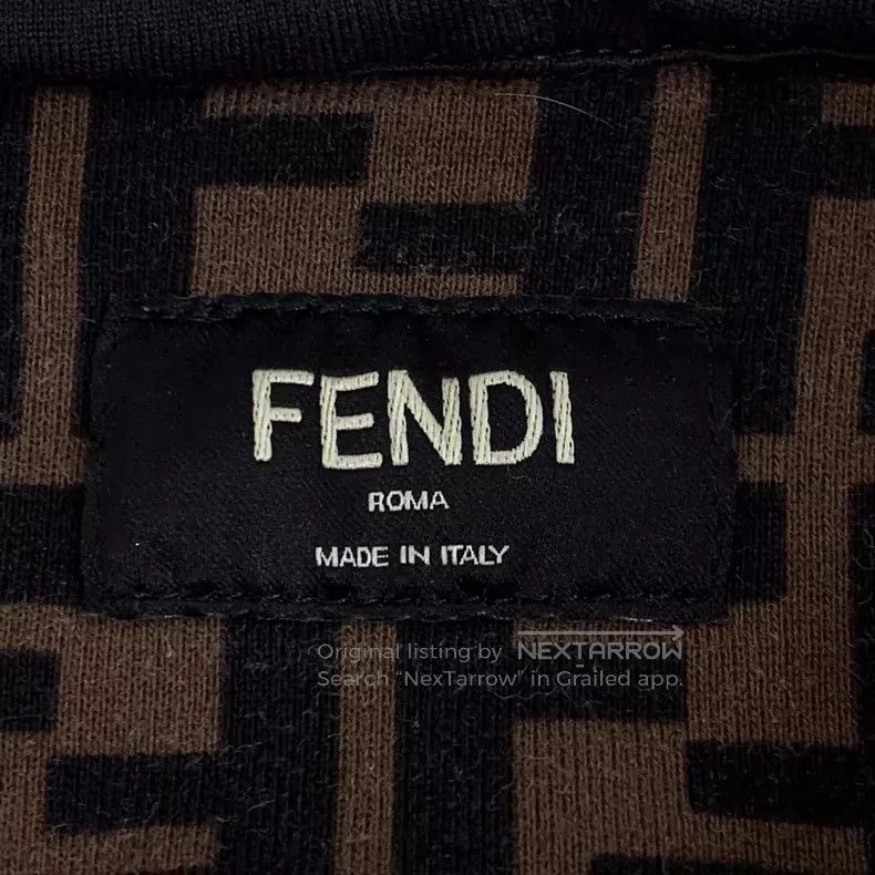 Fendi Fendi Dark brown cotton logo letter all-over print hooded Size US L / EU 52-54 / 3 - 5 Thumbnail