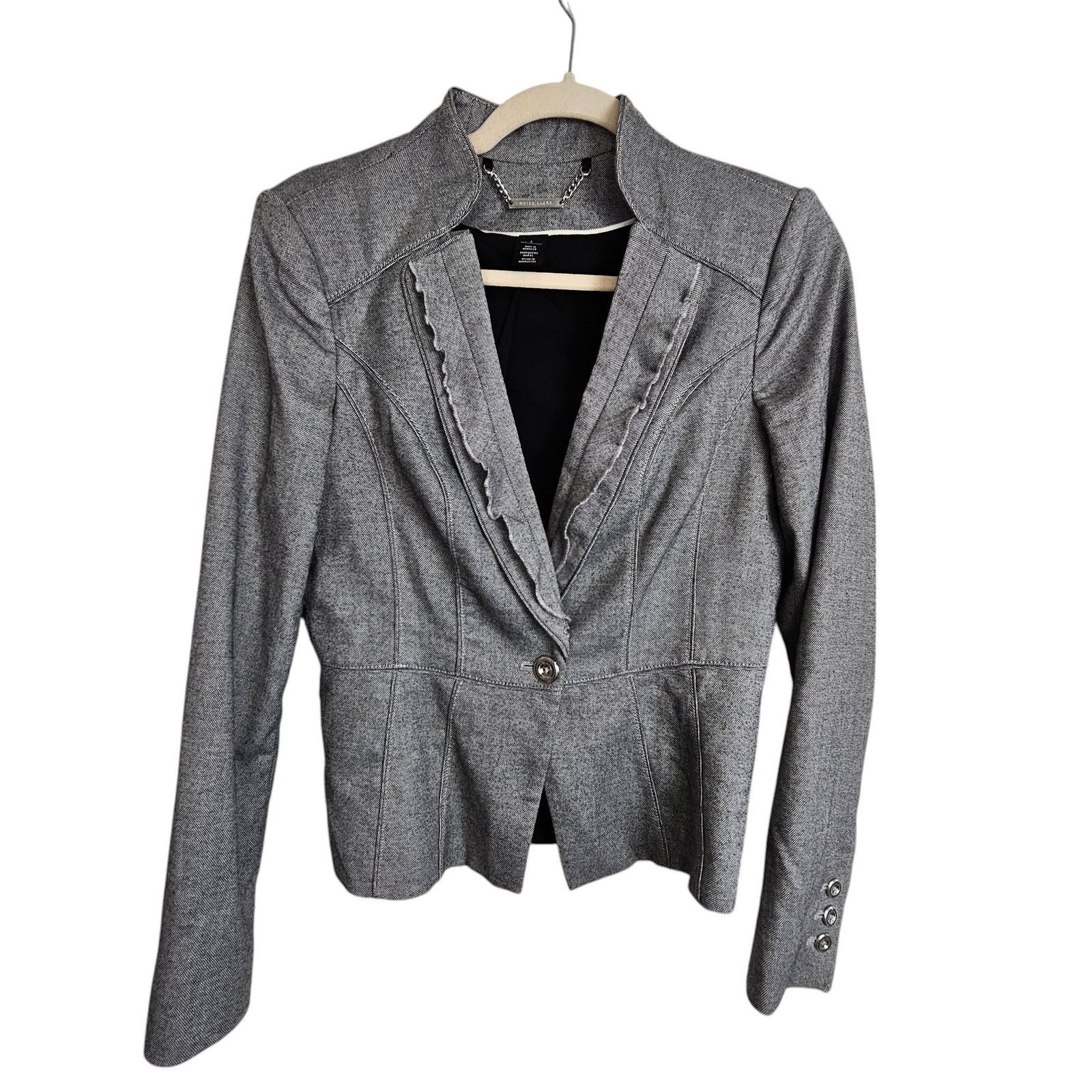 White House Black Market White House Black Market Womens Peplum Crop Blazer 2 Career Size XS / US 0-2 / IT 36-38 - 1 Thumbnail