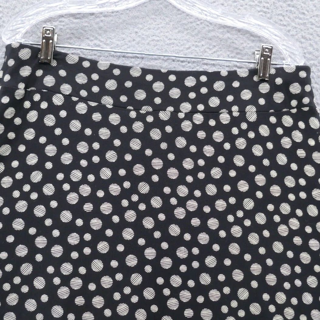 Talbots Talbots Skirt Midi Wrap Knit Black Beige Polka Dot Pull On NEW Women L Size 36" / US 14 / IT 50 - 4 Thumbnail