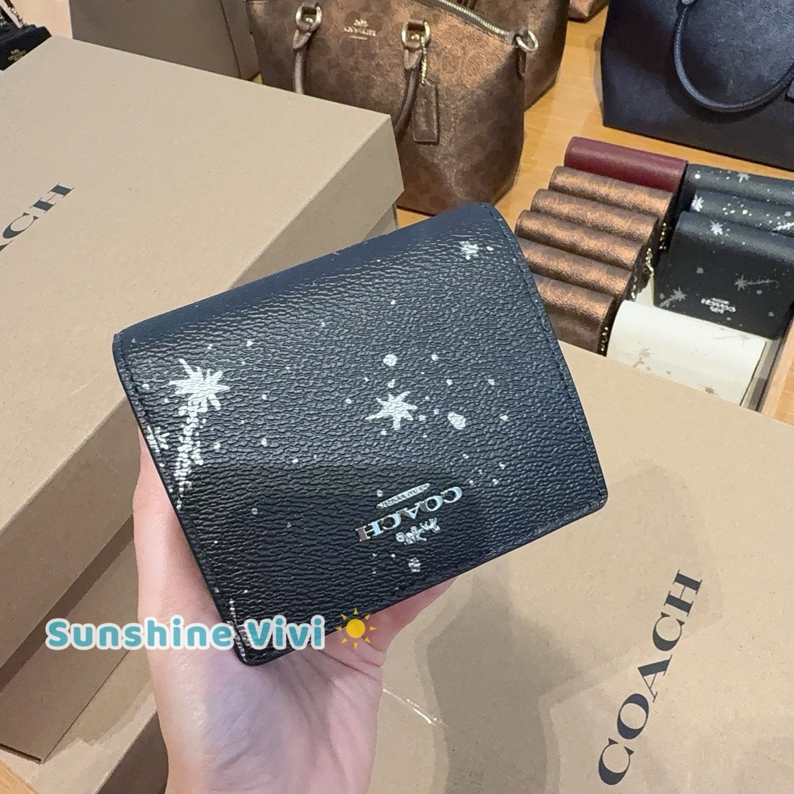 Coach NWT Coach Snap Wallet With Star Print CCL97, Silver Black Size ONE SIZE - 1 Thumbnail